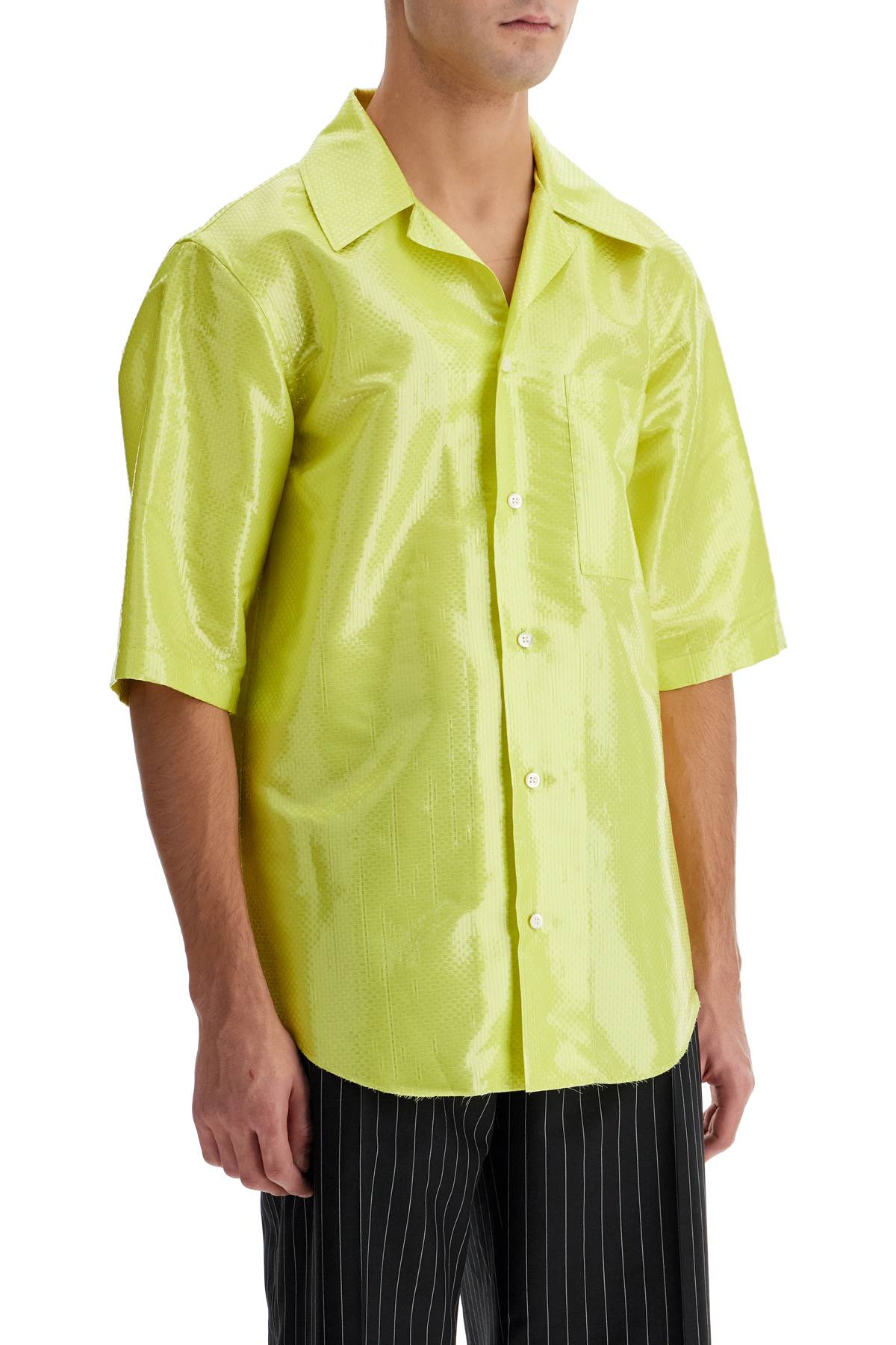 Shop Alexander Mcqueen Short-sleeved Canvas Tarp Shirt. In Yellow