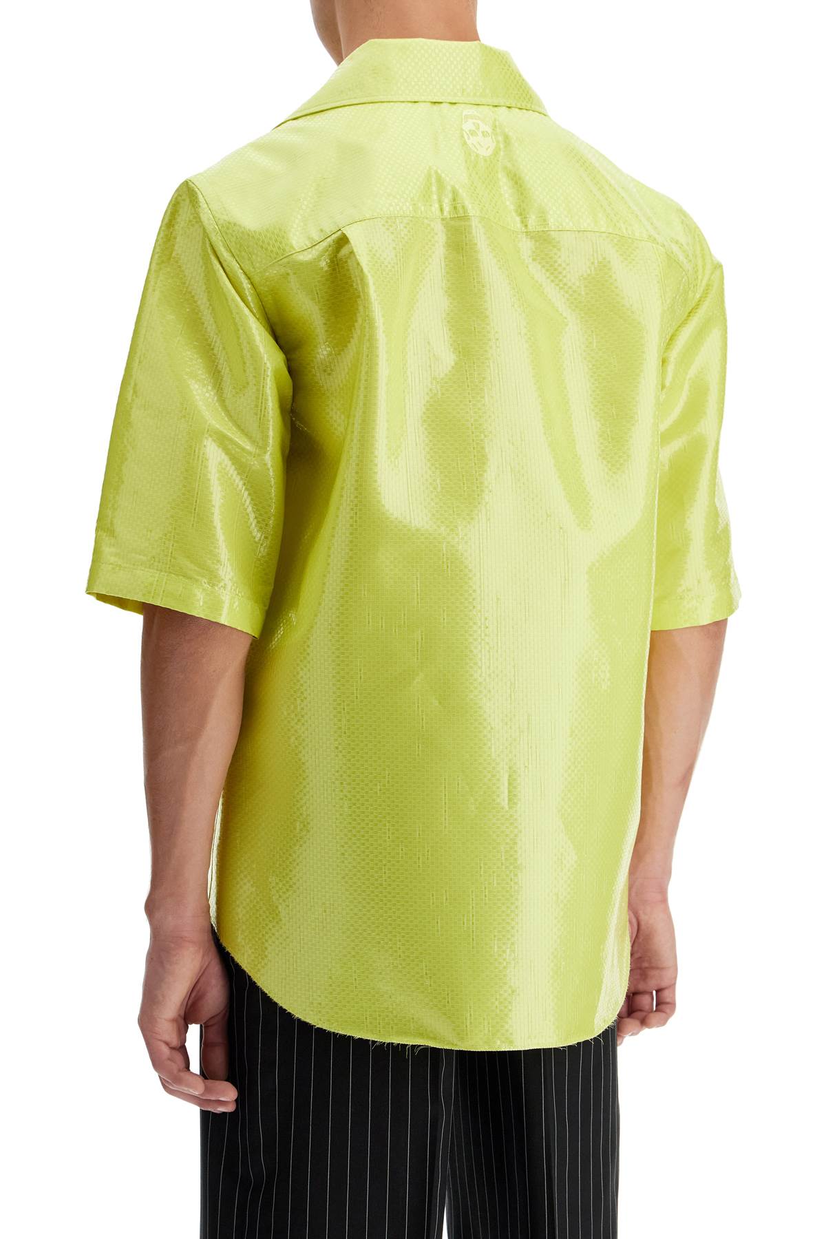 Shop Alexander Mcqueen Short-sleeved Canvas Tarp Shirt. In Yellow