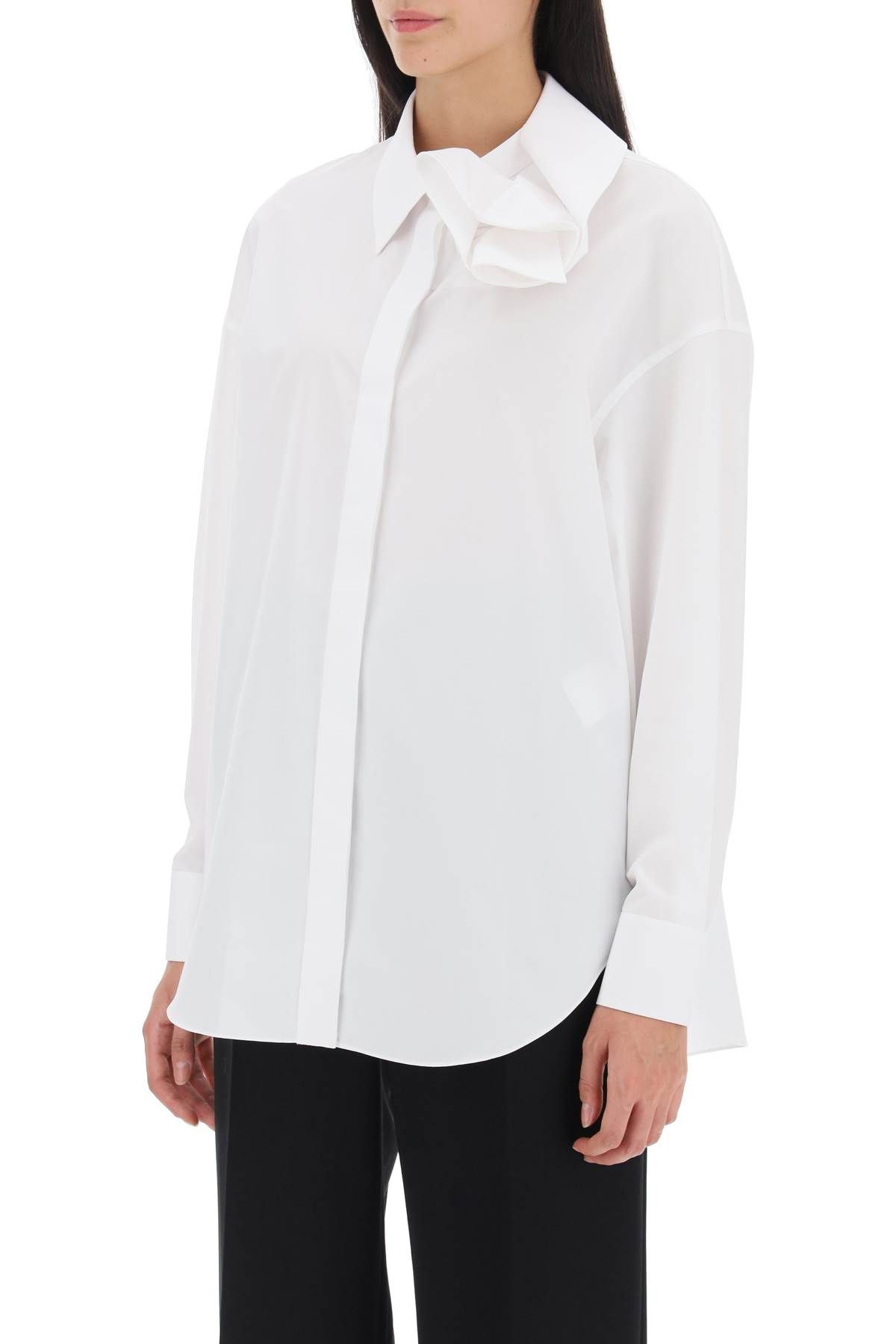 Shop Alexander Mcqueen Shirt With Orchid Detail In White