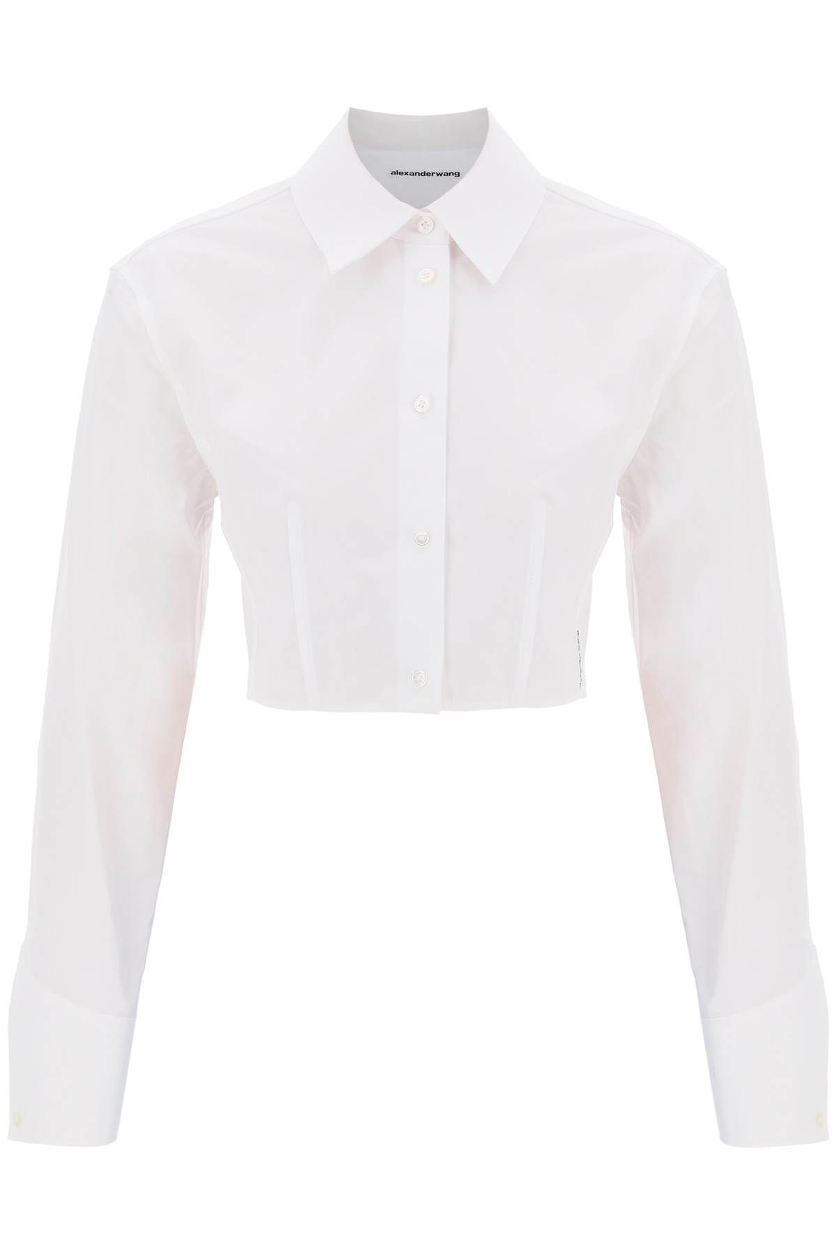 Shop Alexander Wang Short Structured Cotton Shirt In White
