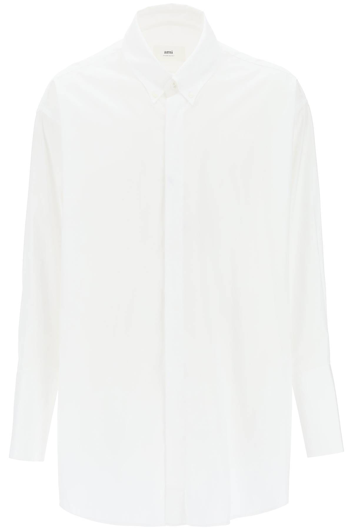 Shop Ami Alexandre Mattiussi Oversized Poplin Shirt In White
