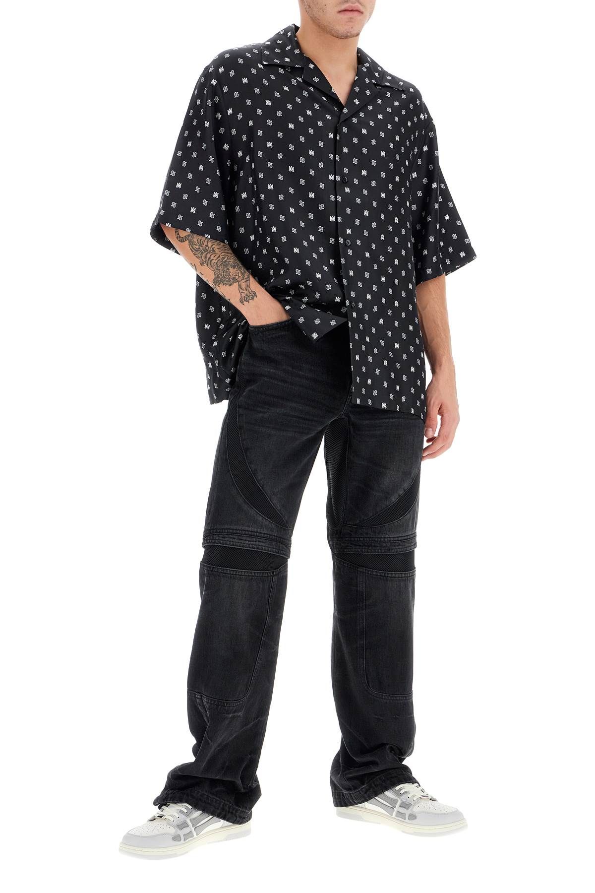 Shop Amiri Bowling Shirt With Pa Pais In Black