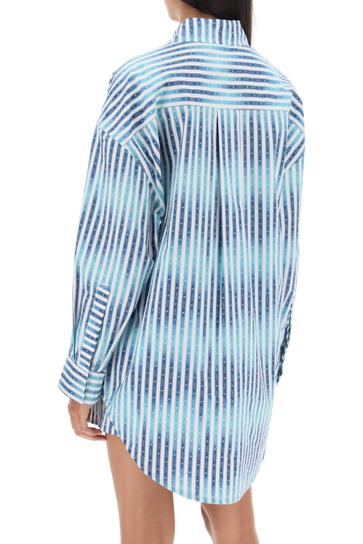Shop Amiri Oversized Striped Shirt In White,blue,light Blue