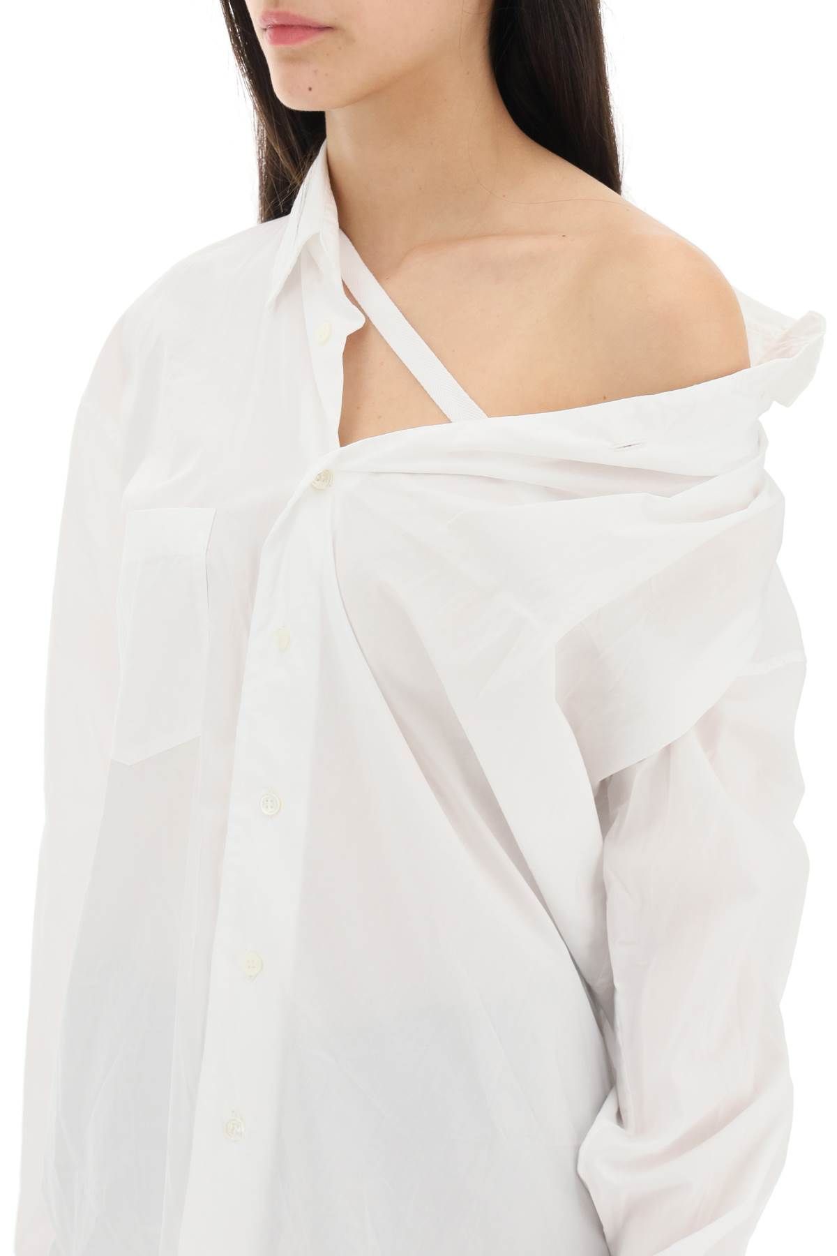 Shop Ann Demeulemeester Nelly Cotton Shirt In White