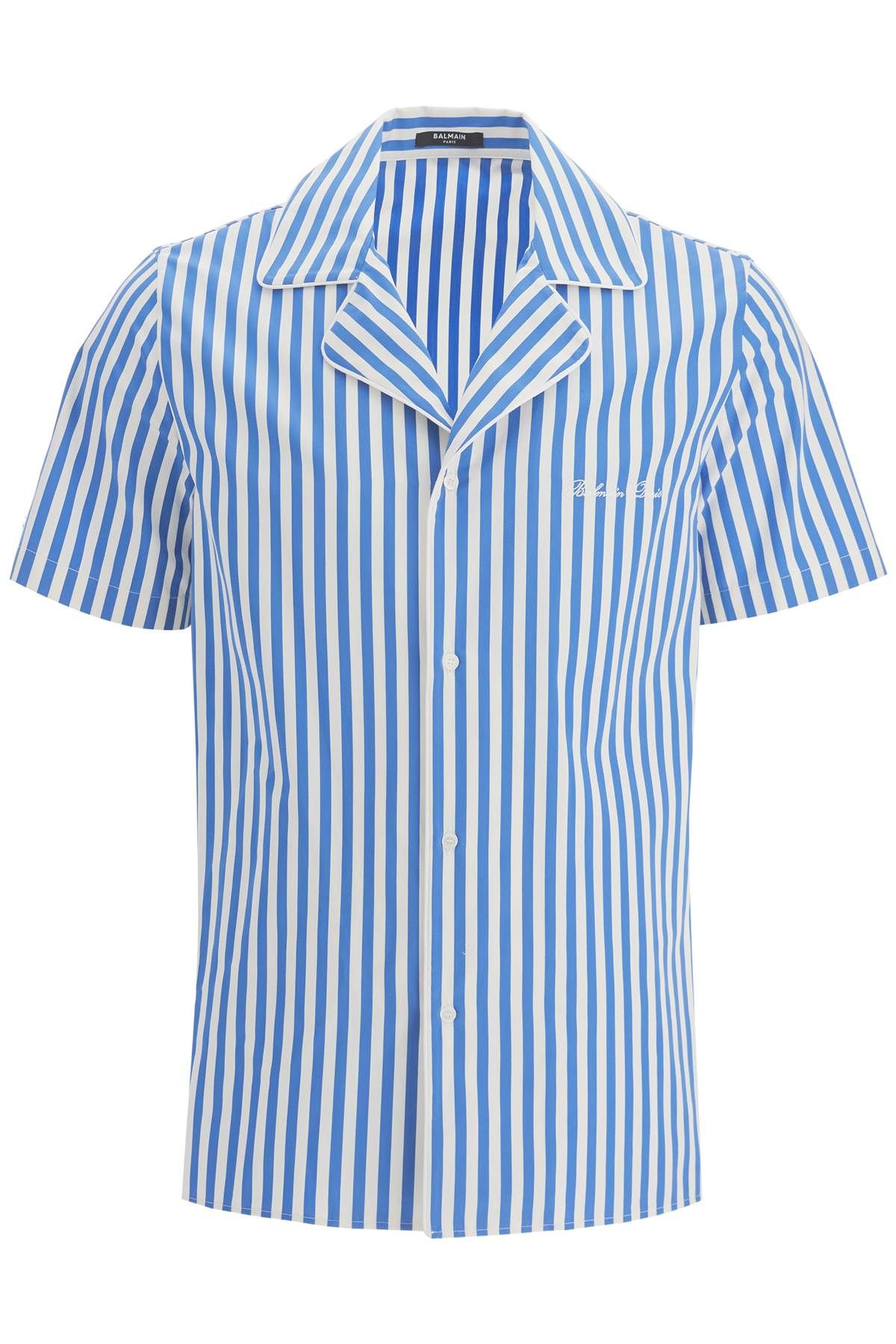 Shop Balmain Striped Pajama Shirt For In White