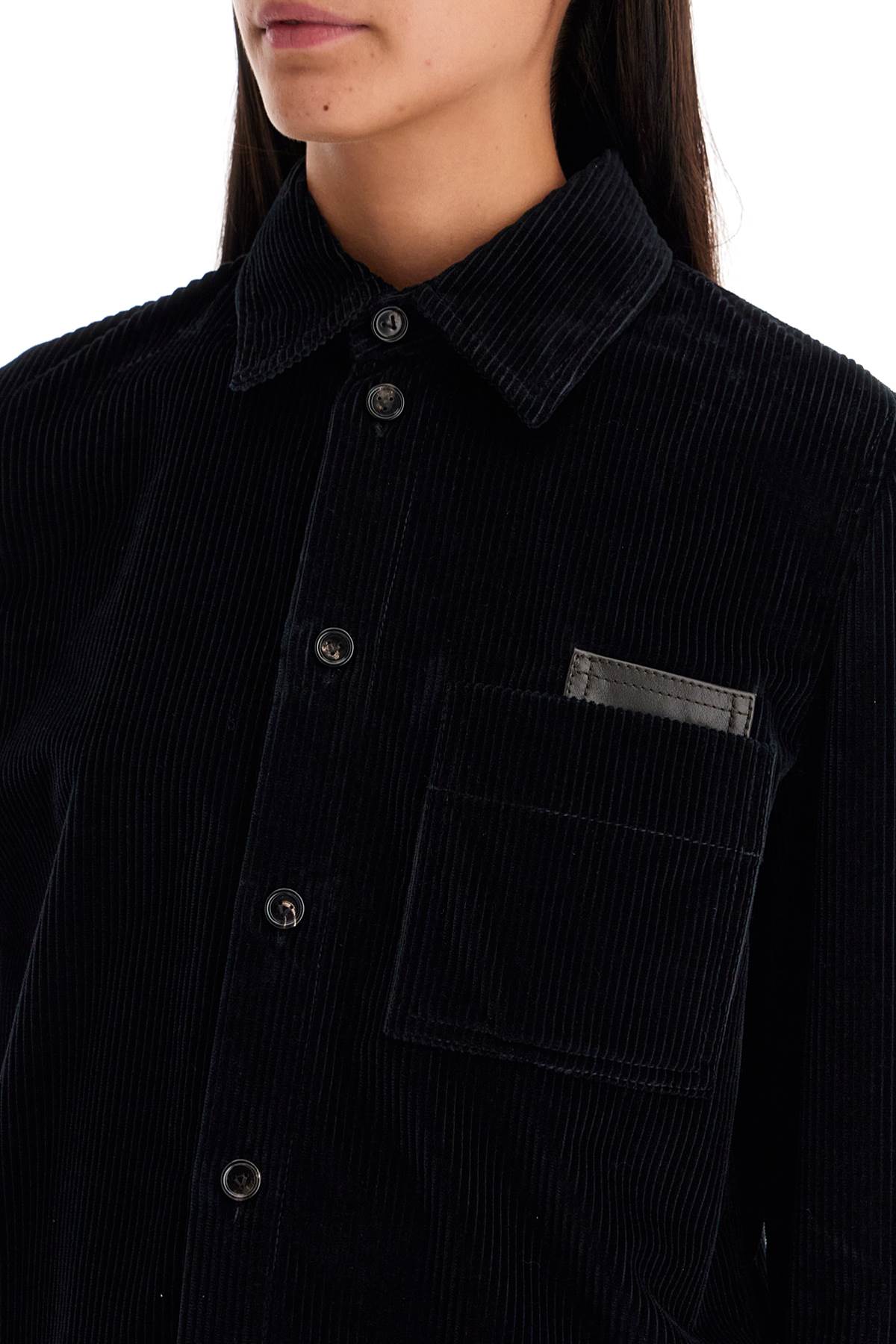 Shop Bottega Veneta Corduroy Shirt In Blue