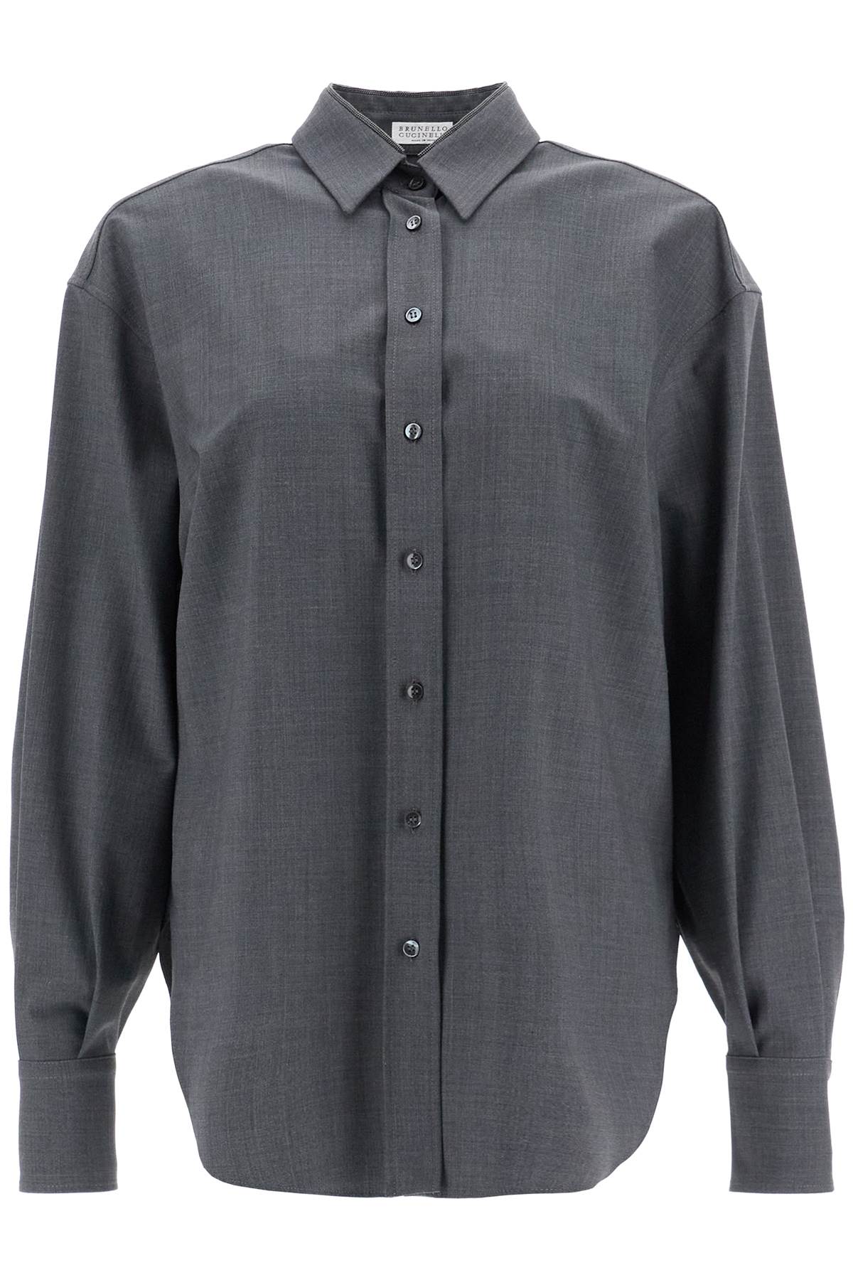 Shop Brunello Cucinelli Wool Shirt In Grey