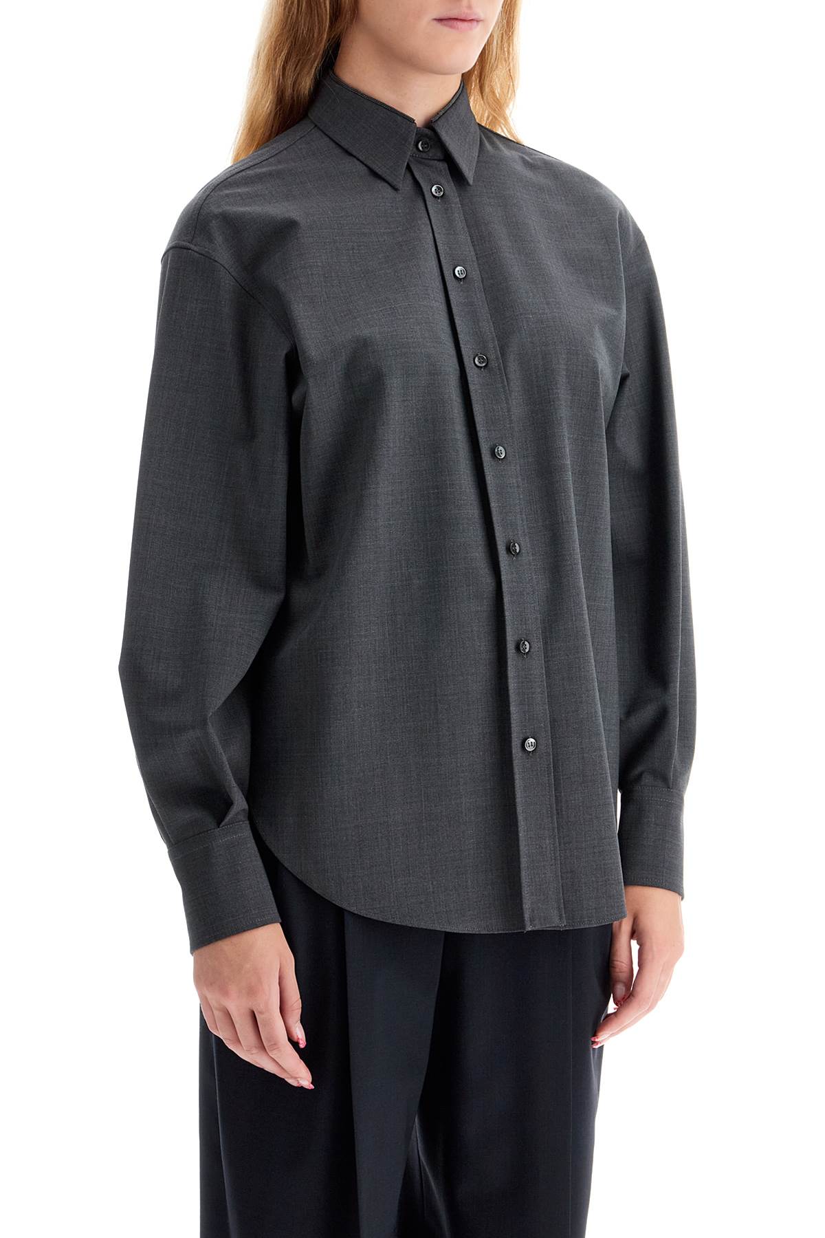 Shop Brunello Cucinelli Wool Shirt In Grey