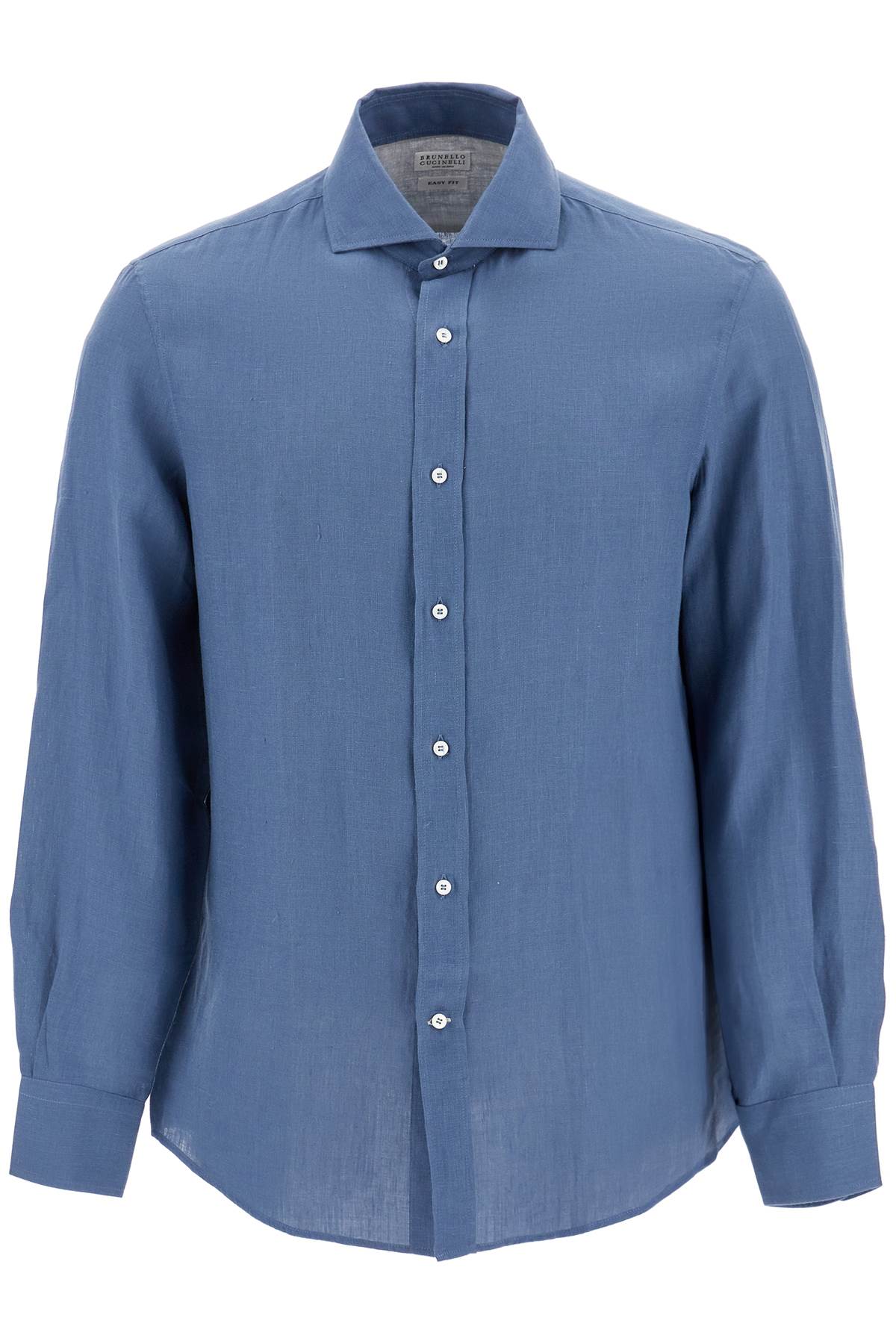 Shop Brunello Cucinelli Easy Fit Hemp Shirt For A Comfortable In Blue