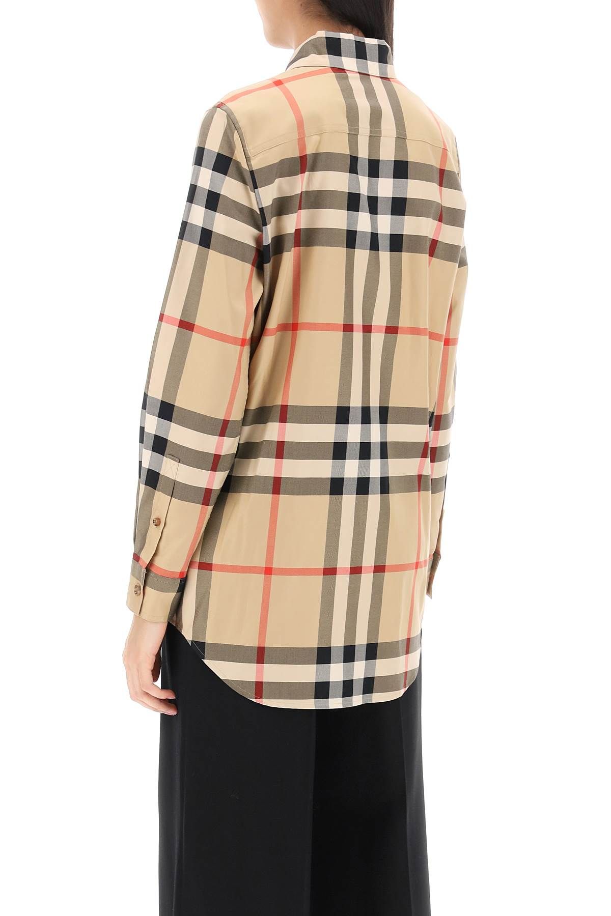 Shop Burberry Paola Check Shirt In Beige