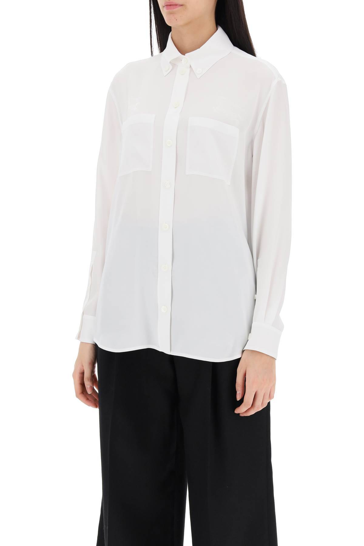 Shop Burberry Ivanna Shirt With Ekd Pattern In White