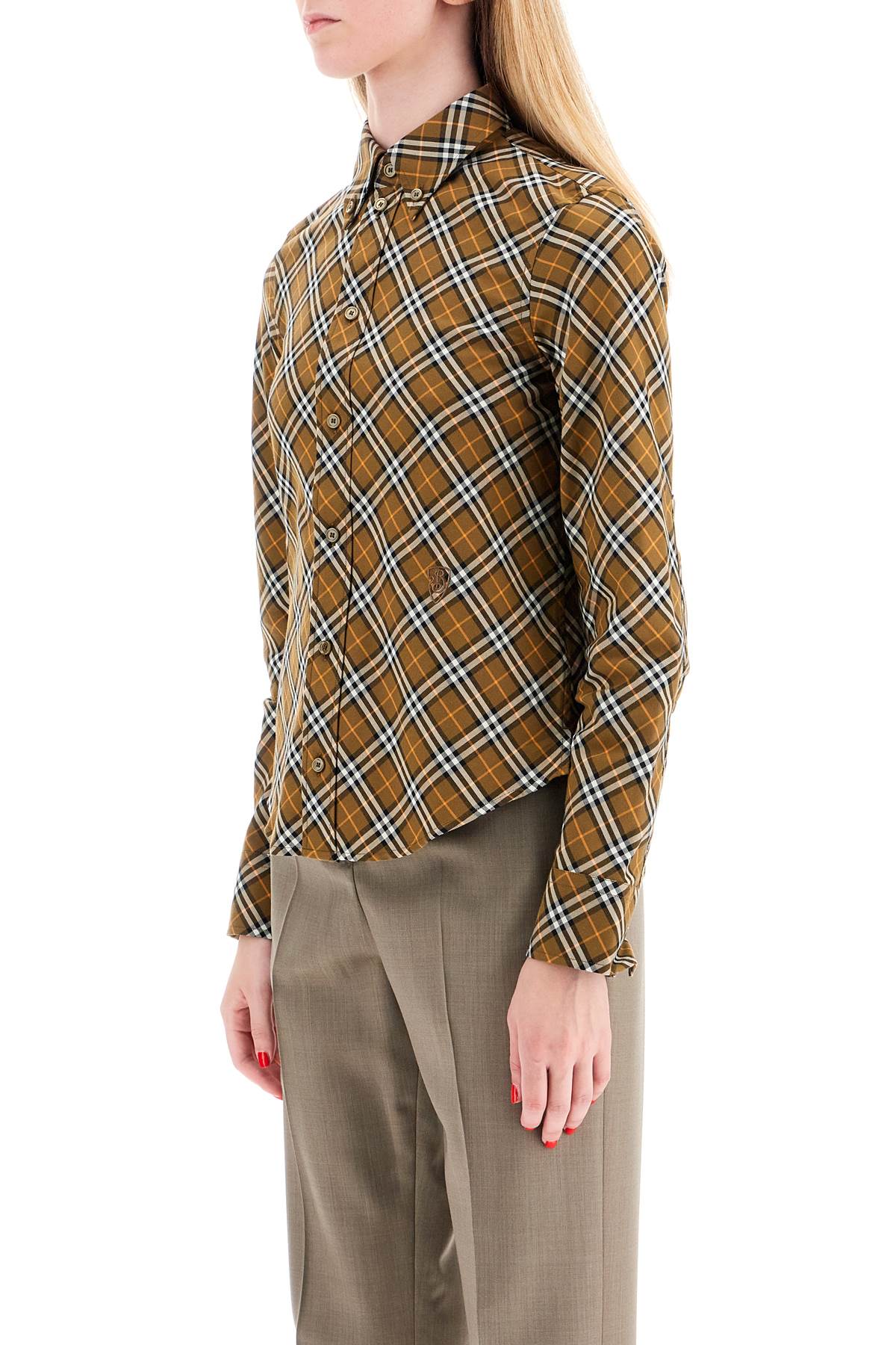 Shop Burberry Ered Shirt With Button-down Collar In Khaki