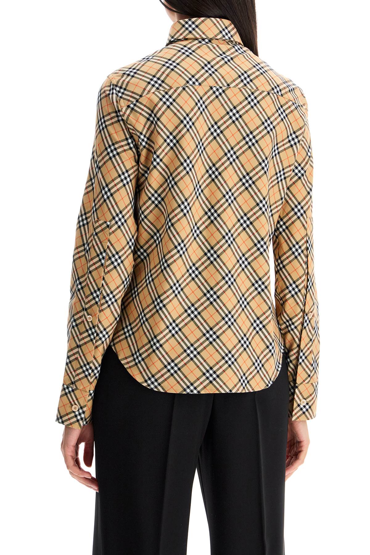 Shop Burberry Ered Shirt With Button-down In Beige