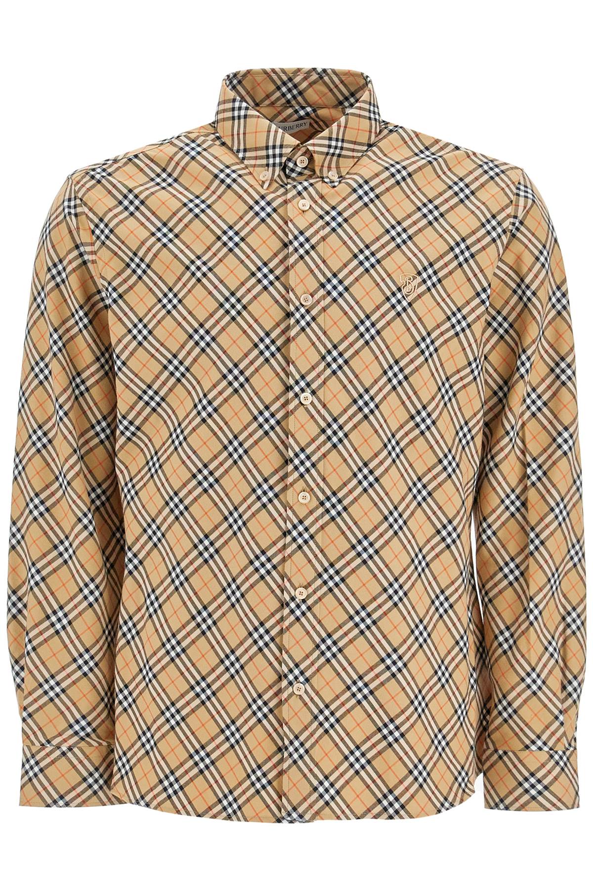 Shop Burberry Ered Cotton Shirt In Beige