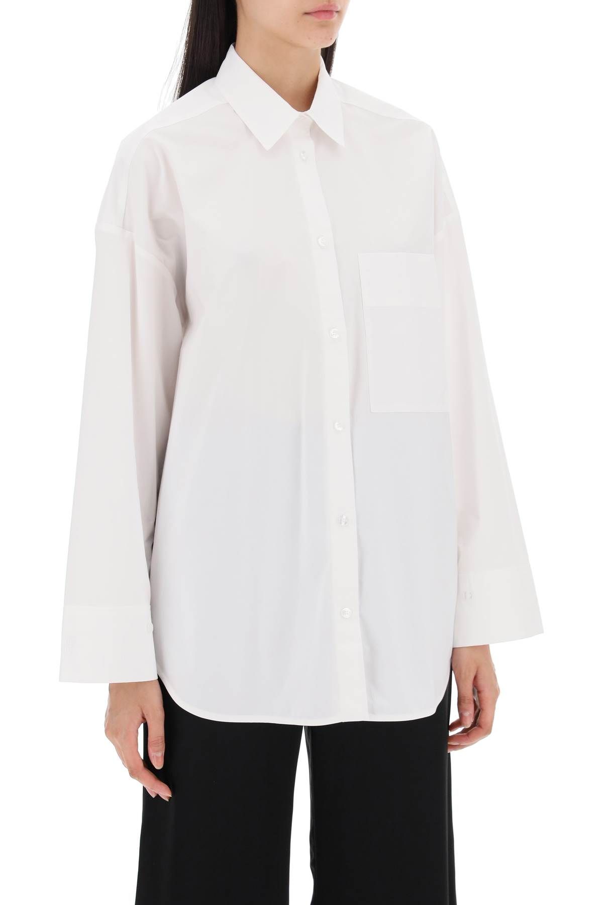 Shop By Malene Birger Derris Shirt In Organic Poplin In White