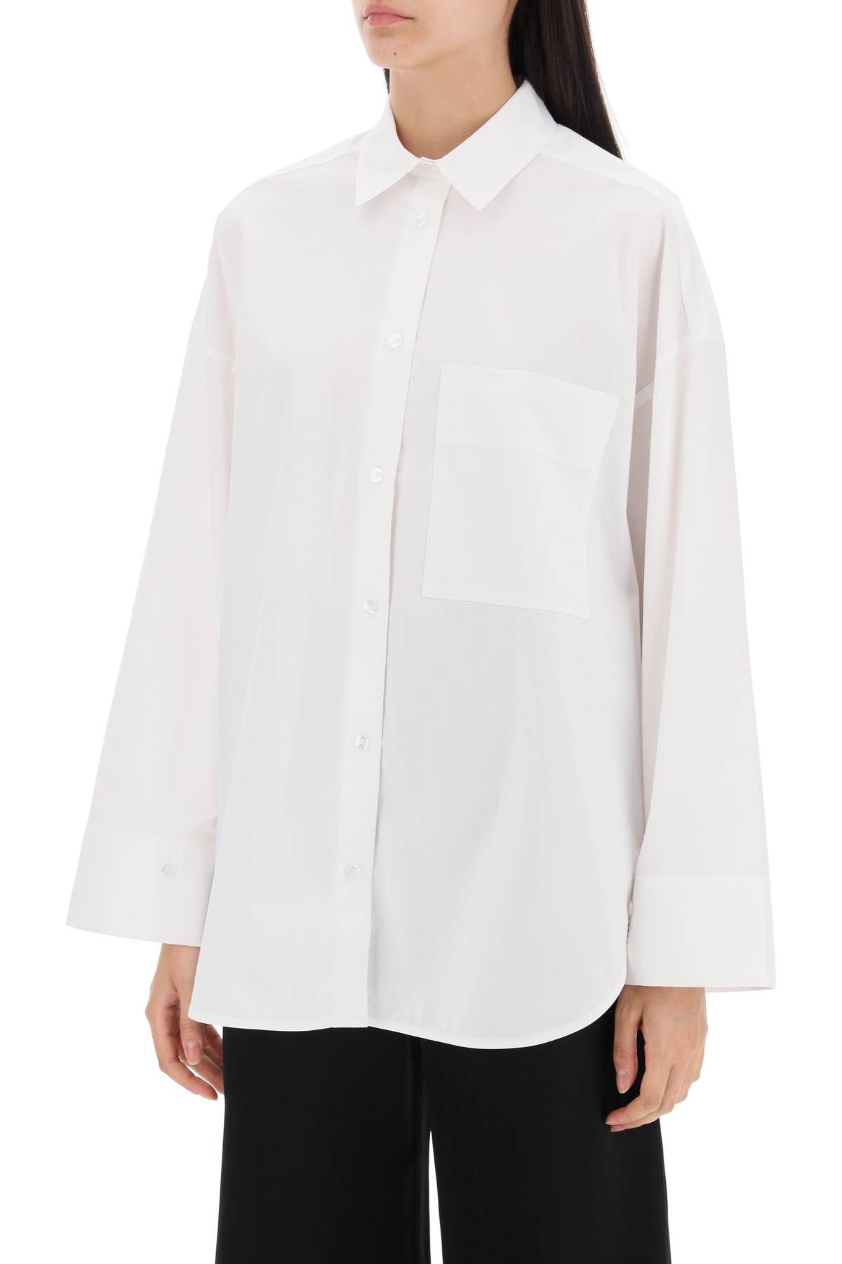 Shop By Malene Birger Derris Shirt In Organic Poplin In White