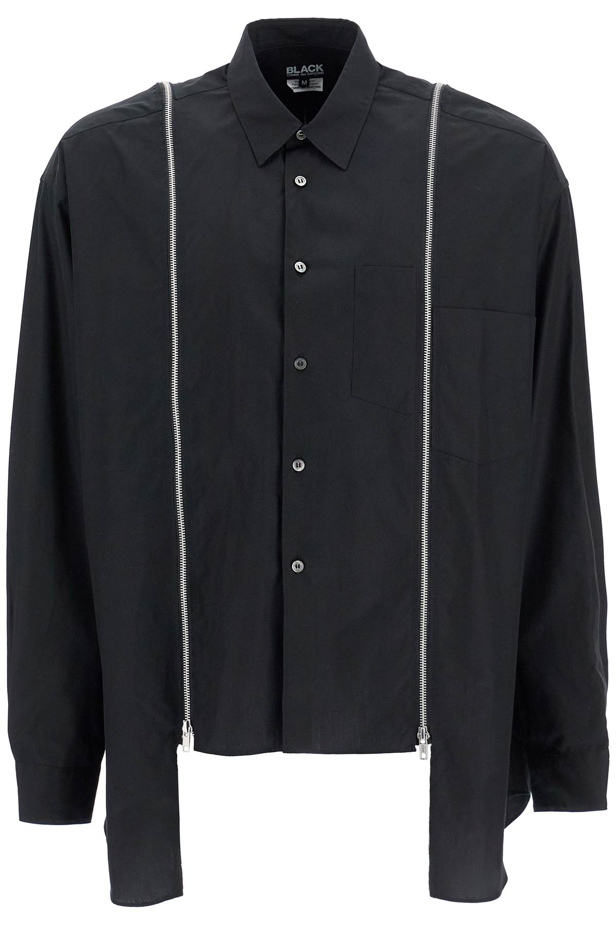 Shop Comme Des Garcons Black "shirt With Functional Zip In Black