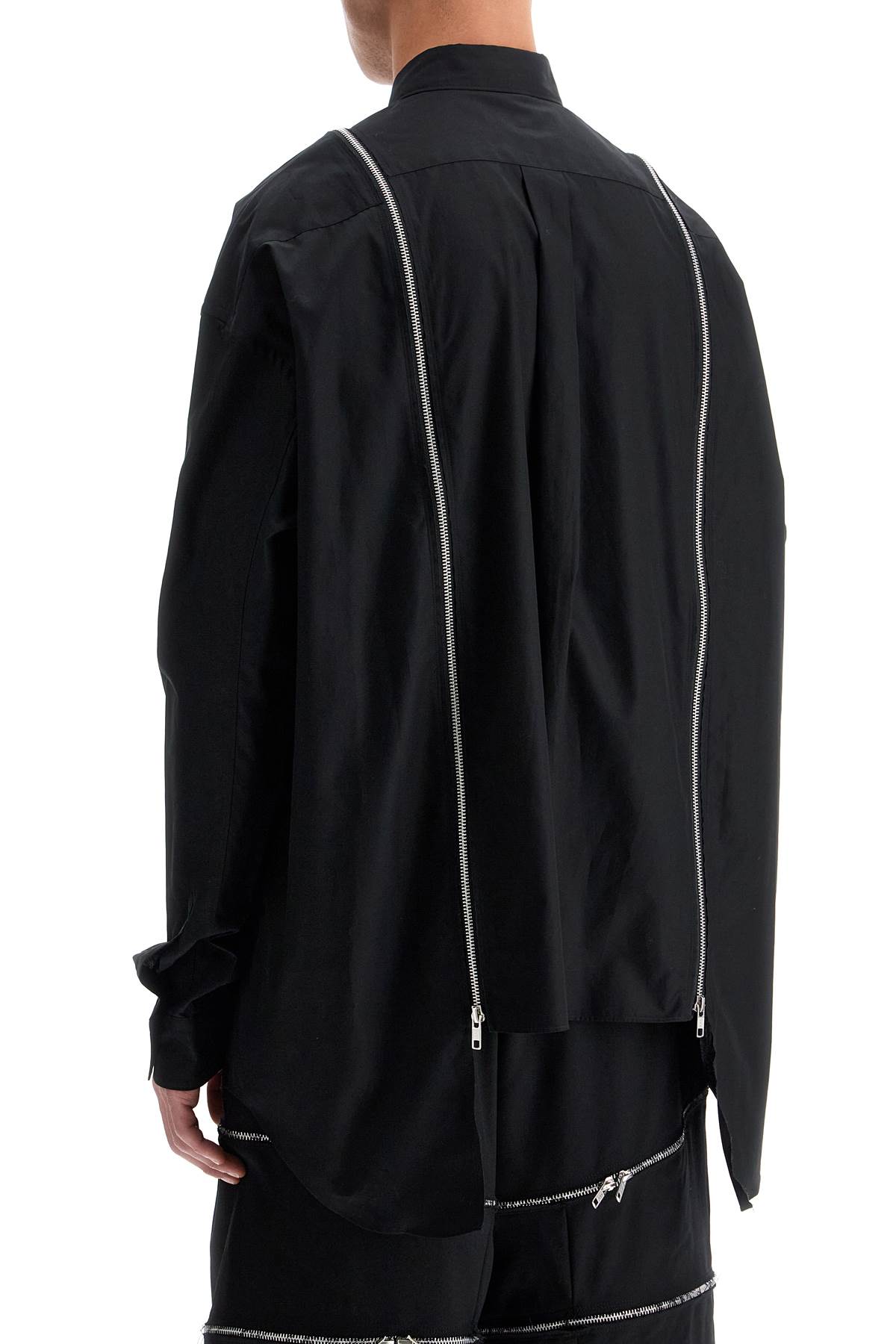 Shop Comme Des Garcons Black "shirt With Functional Zip In Black