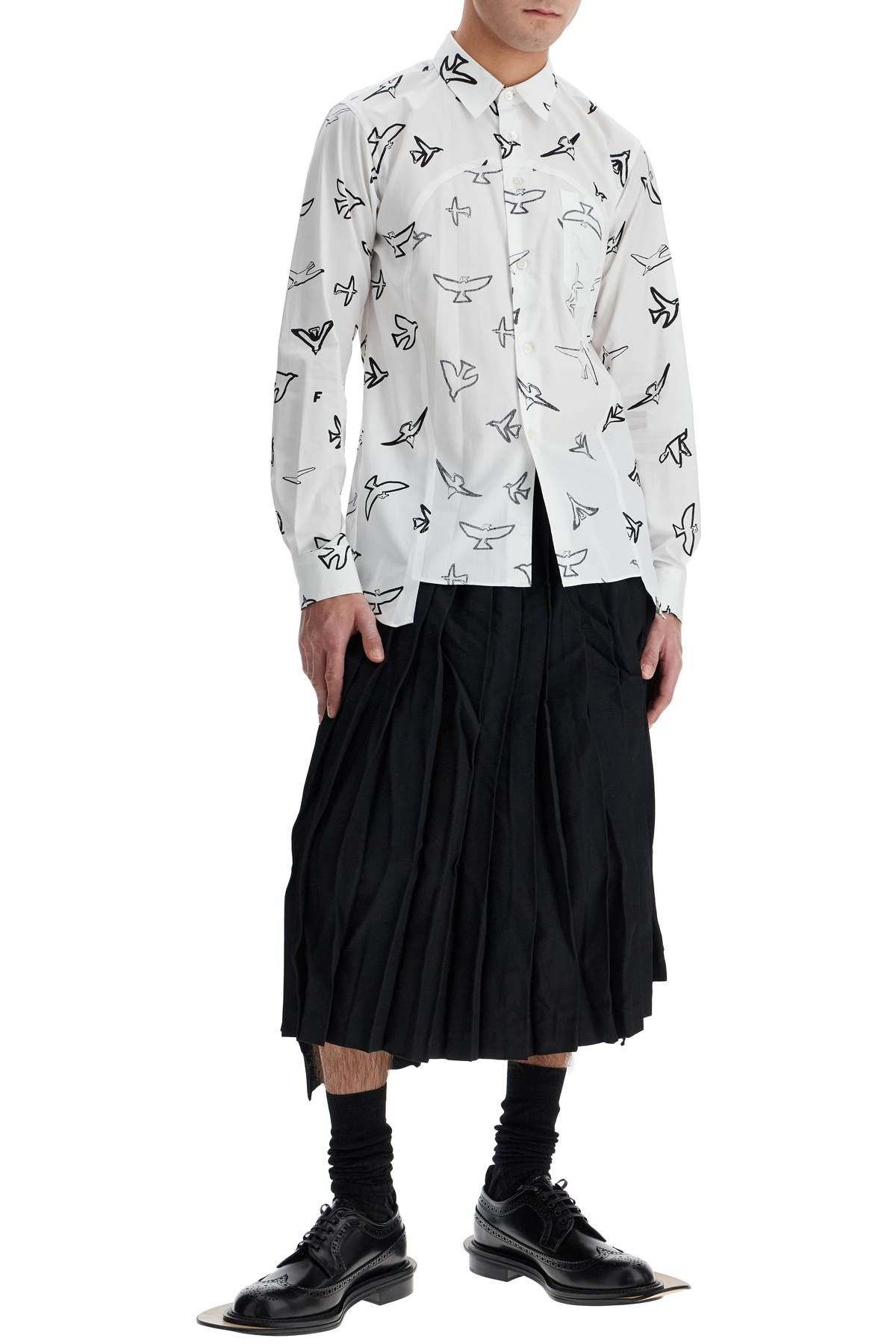 Shop Comme Des Garcons Black Shirt With Inside-out Insert In White