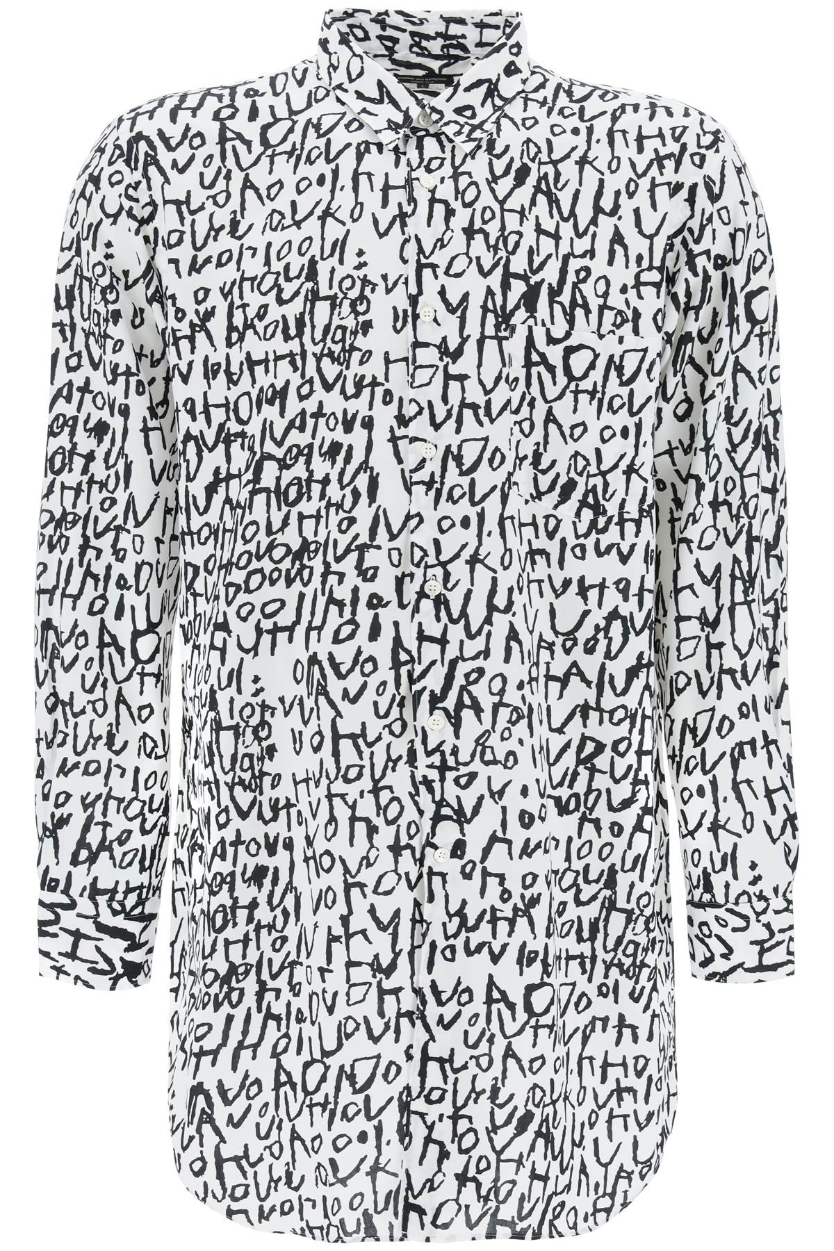 Shop Comme Des Garçons Homme Deux Maxi Shirt With Graphic Print In White,black