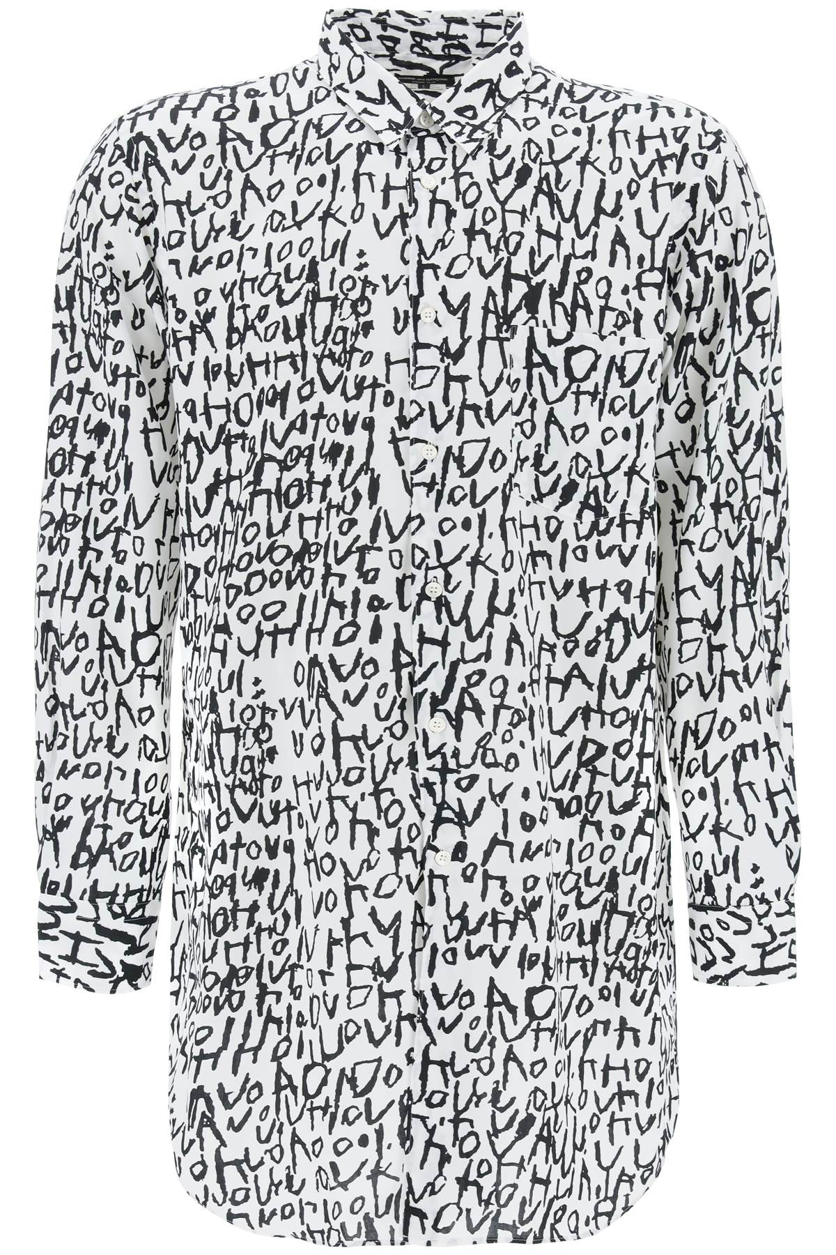 Comme Des Garçons Homme Deux Maxi Shirt With Graphic Print In White,black