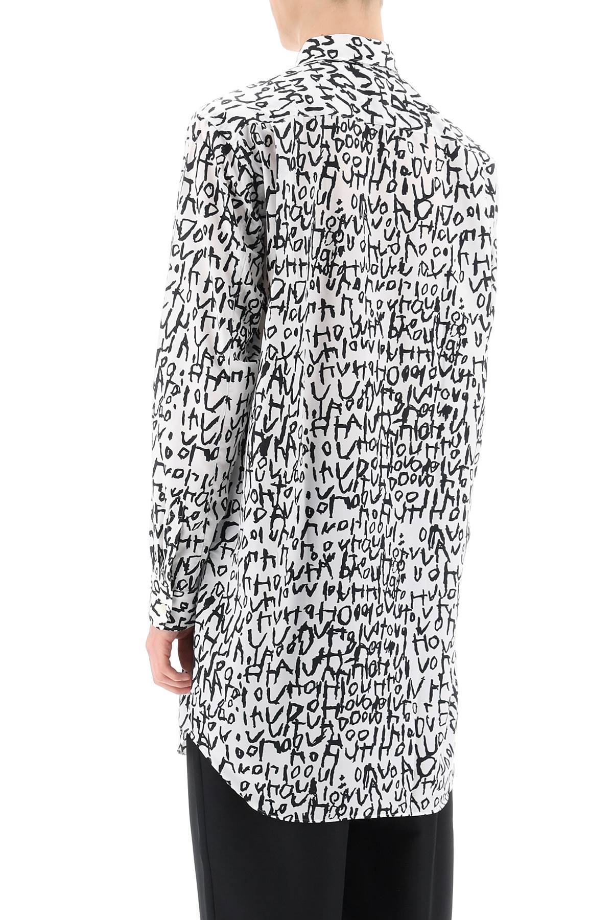 Shop Comme Des Garçons Homme Deux Maxi Shirt With Graphic Print In White,black