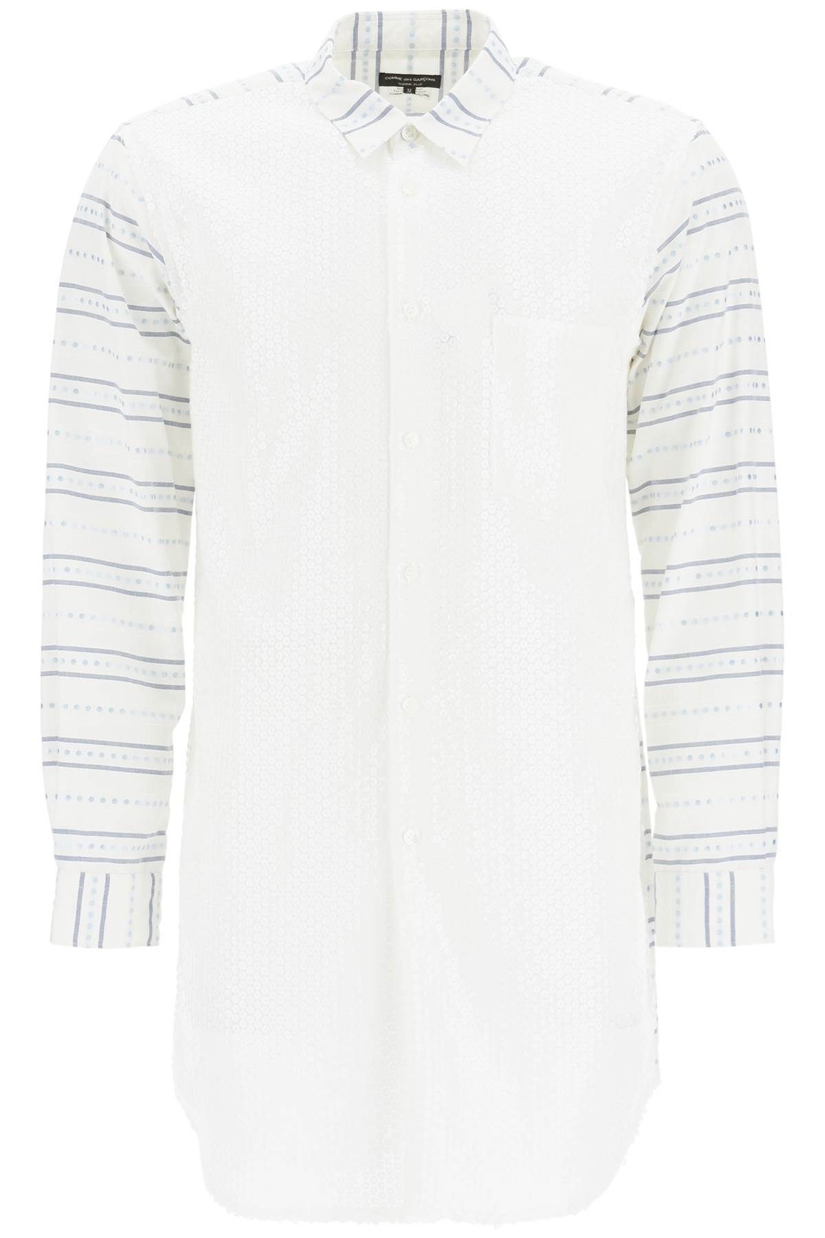 Shop Comme Des Garçons Homme Deux Maxi Jacquard Shirt With In White