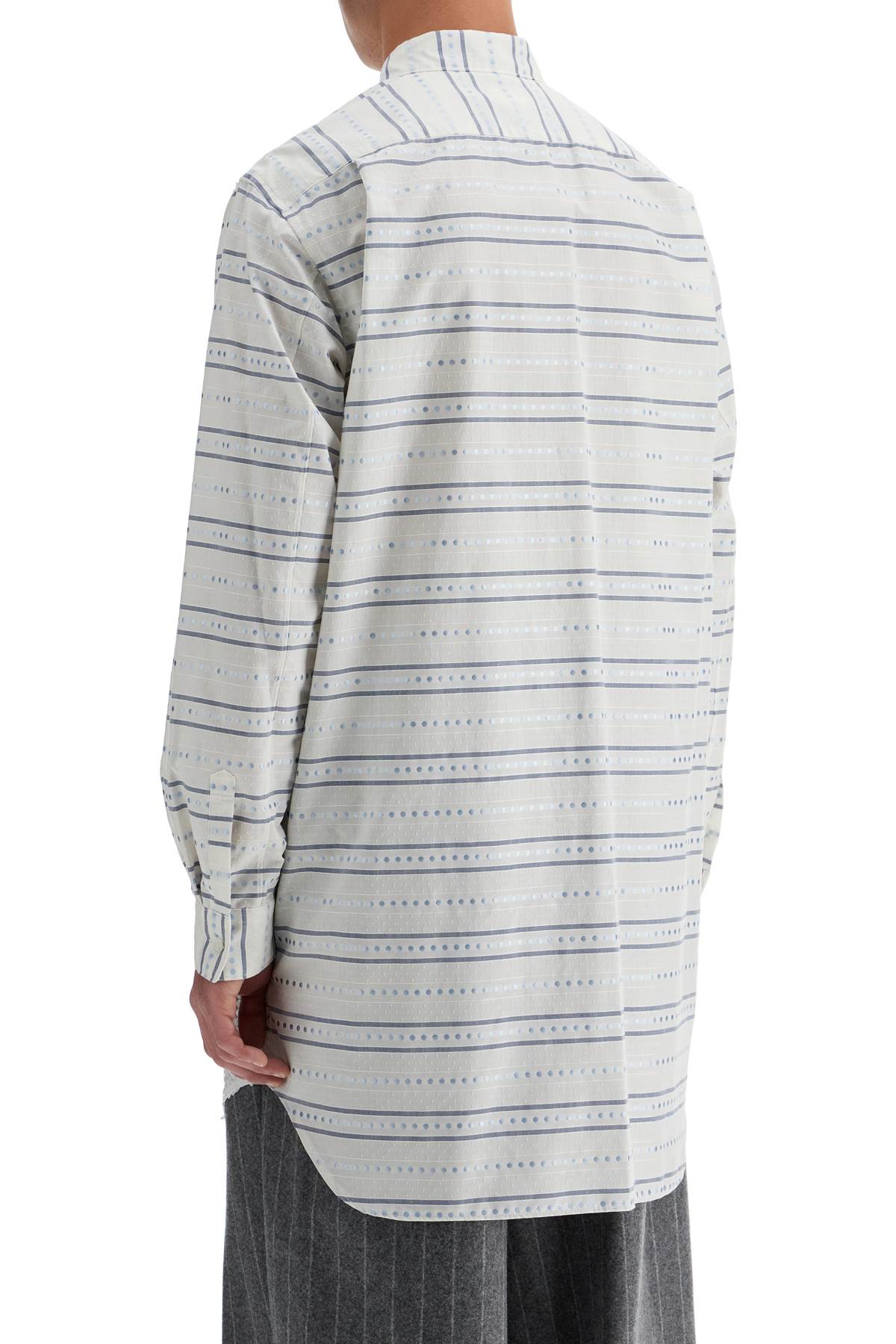 Shop Comme Des Garçons Homme Deux Maxi Jacquard Shirt With In White