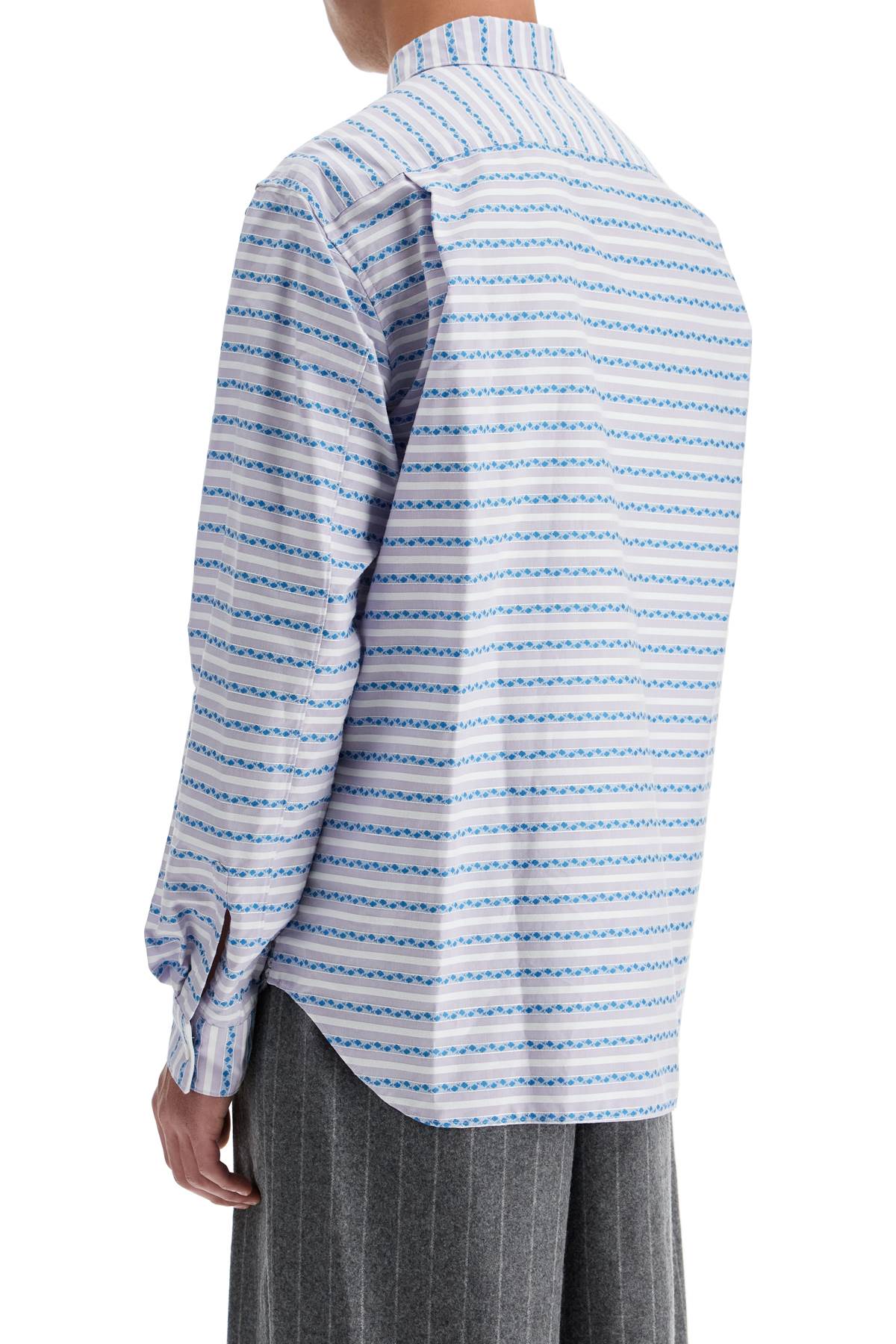 Shop Comme Des Garçons Homme Deux Jacquard Shirt With Sequ In Silver