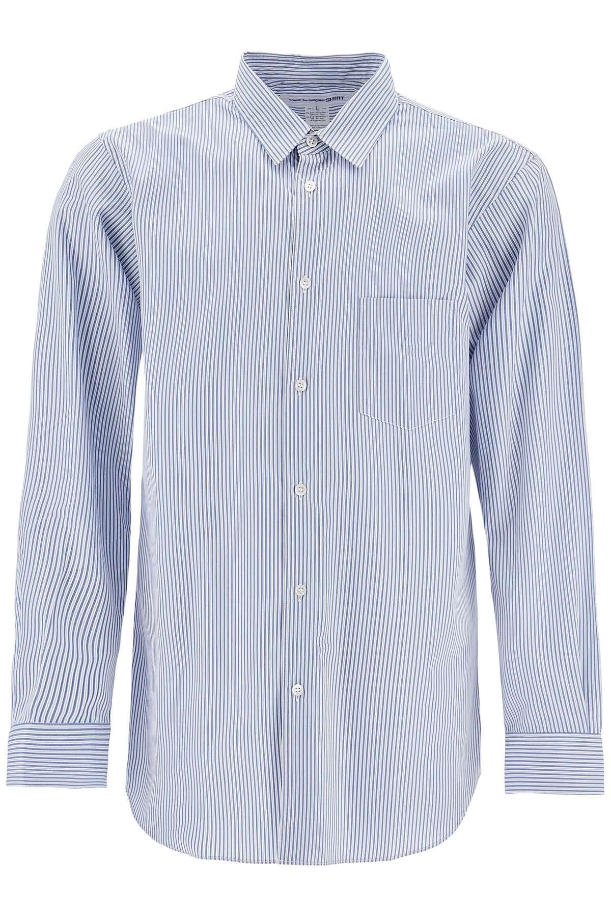 Shop Comme Des Garçons Shirt 'strong Will' Striped In Blue