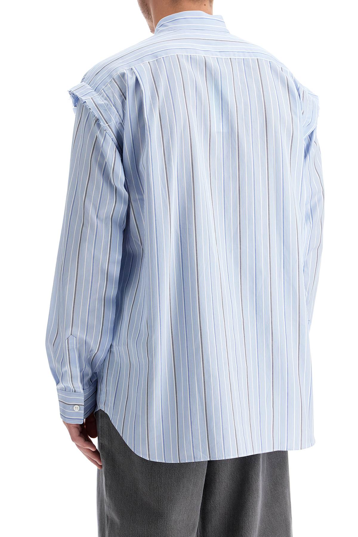 Shop Comme Des Garçons Shirt Striped Shirt With Pocket In Light Blue