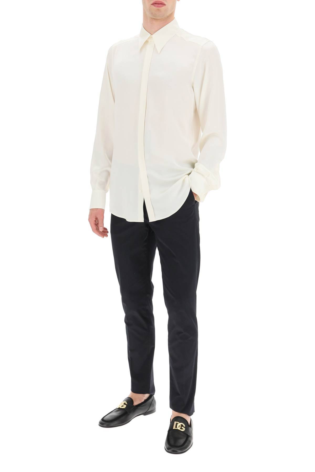 Shop Dolce & Gabbana Satin 'martini' Shirt In White