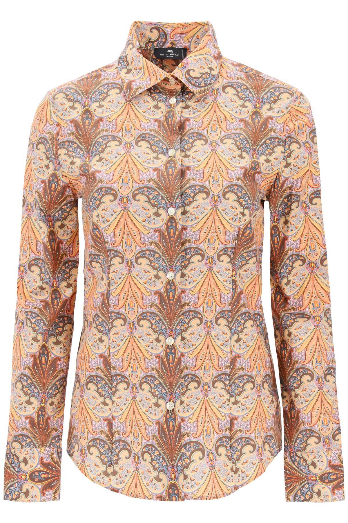 Shop Etro Slim Fit Shirt With Paisley Pattern In Multicolor
