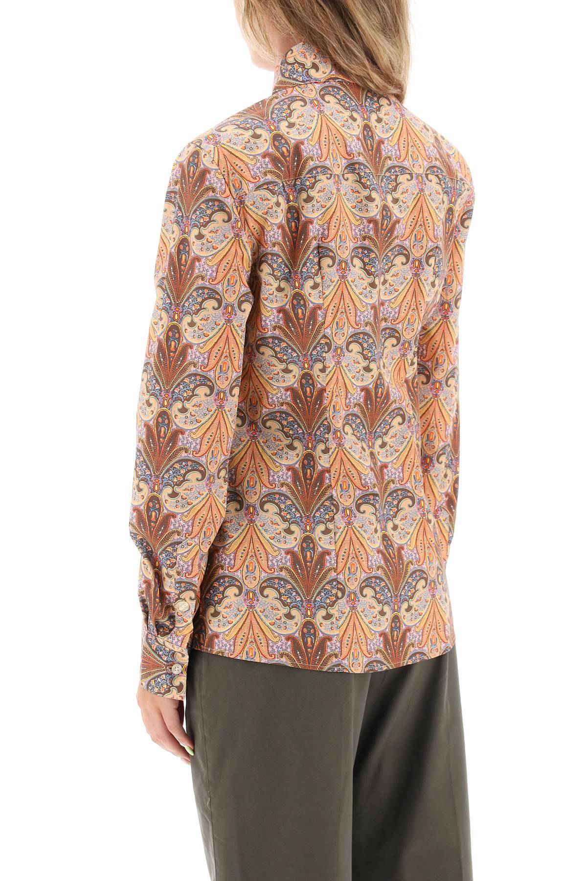 Shop Etro Slim Fit Shirt With Paisley Pattern In Multicolor