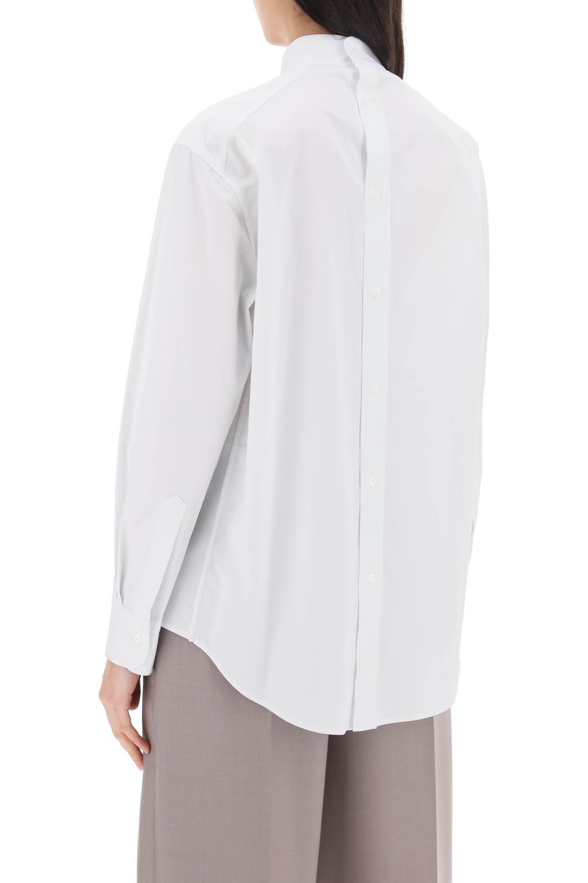 Shop Fendi "korean-style Collared Shirt In White