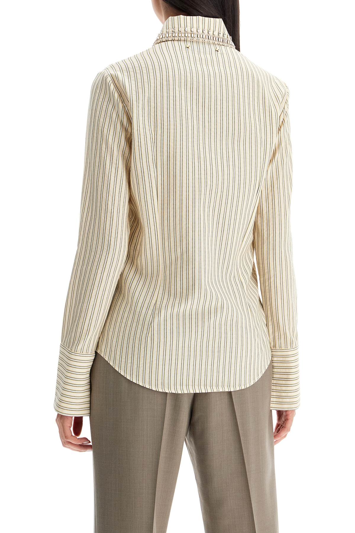 Shop Golden Goose Long-sleeved Shirt With Crystals In Neutro