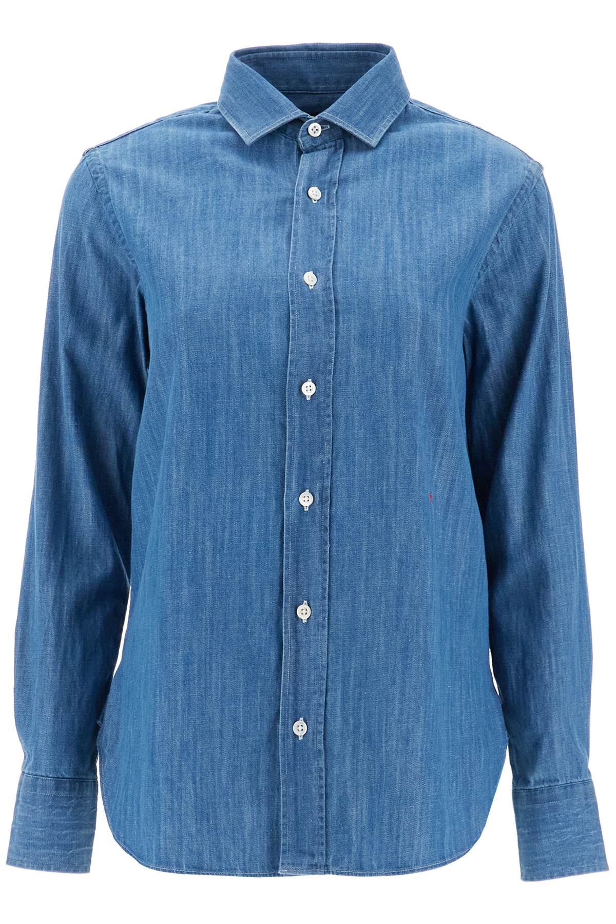 Shop Homme Girls Chambray Shirt In Blue