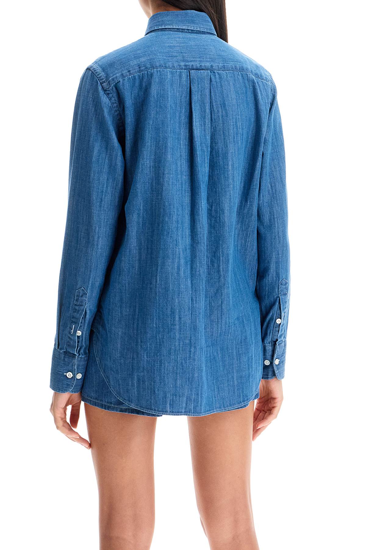 Shop Homme Girls Chambray Shirt In Blue