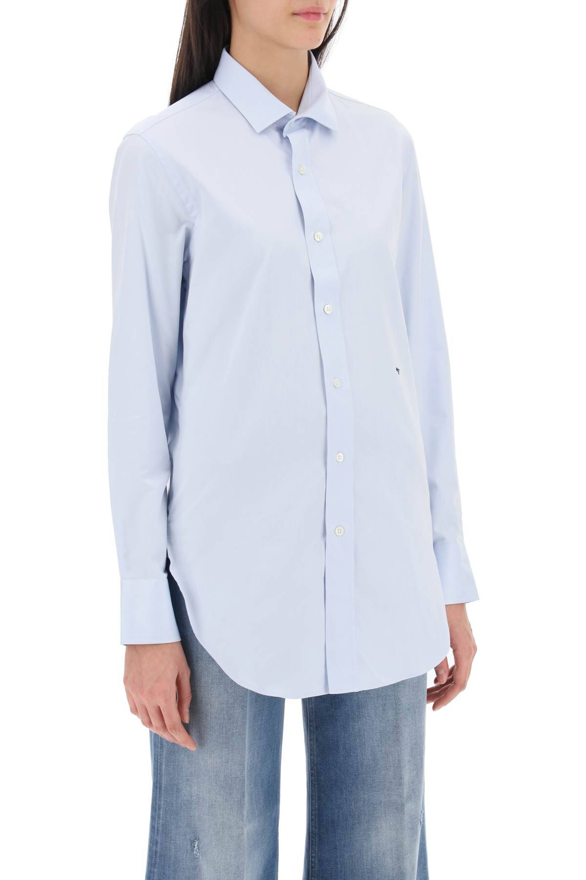 Shop Homme Girls Cotton Twill Shirt In Light Blue