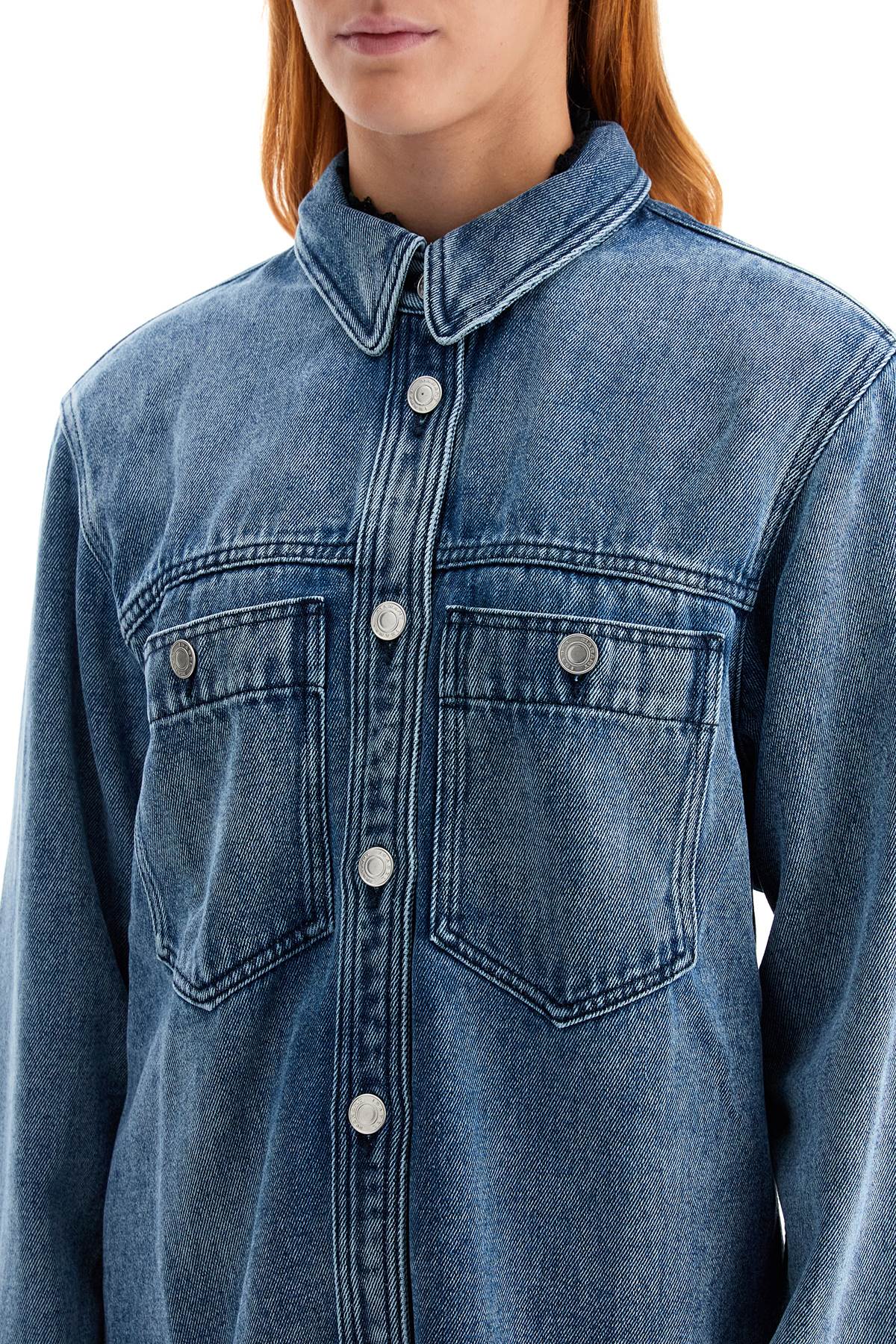 Shop Isabel Marant Denim Talbot Button-up In Blue