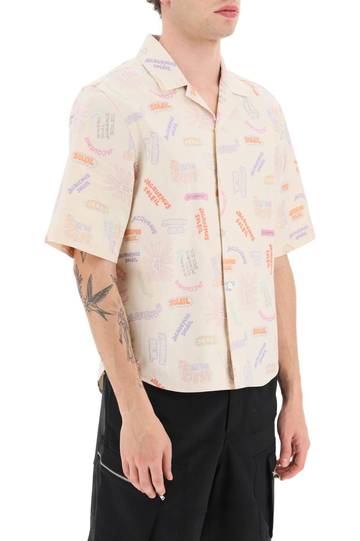 Shop Jacquemus 'la Chemise Aouro' Shirt In Beige,multicolor
