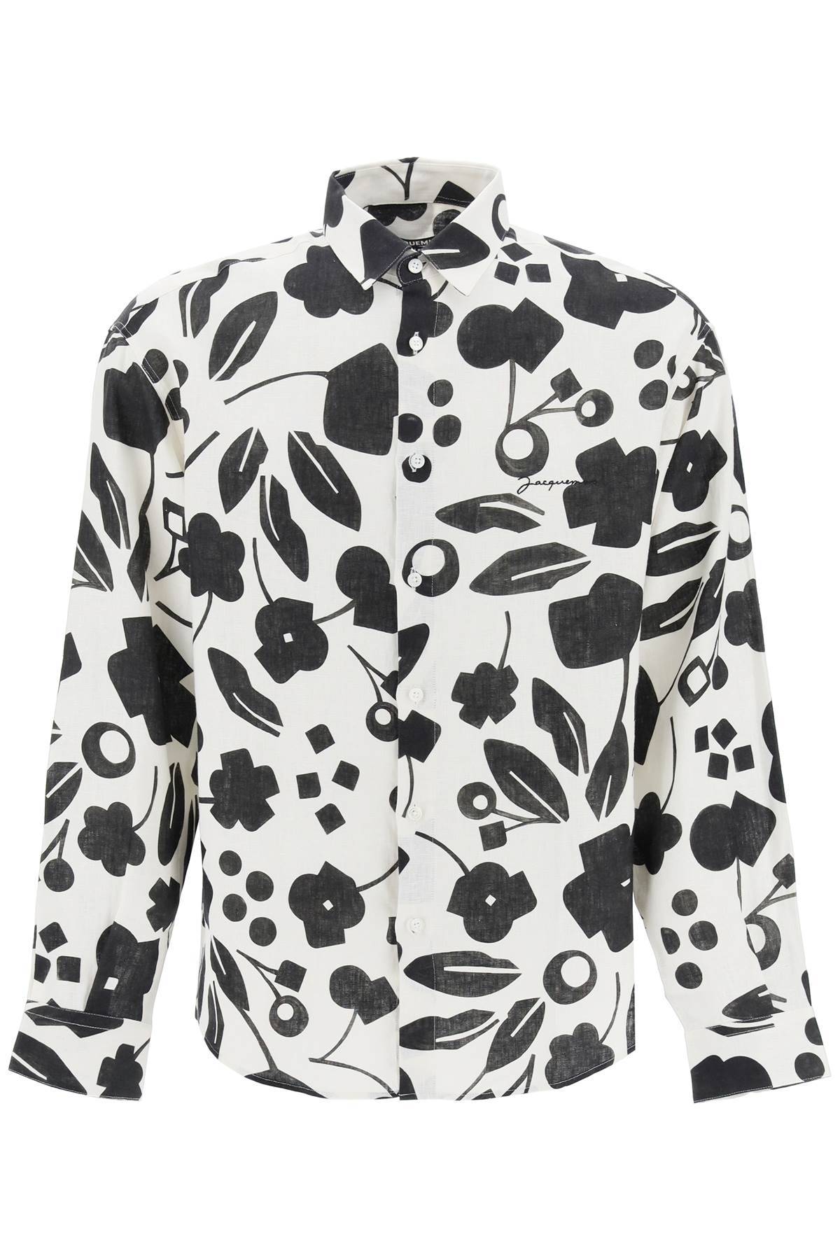 Shop Jacquemus Floreale  Linen Shirt With In White,black