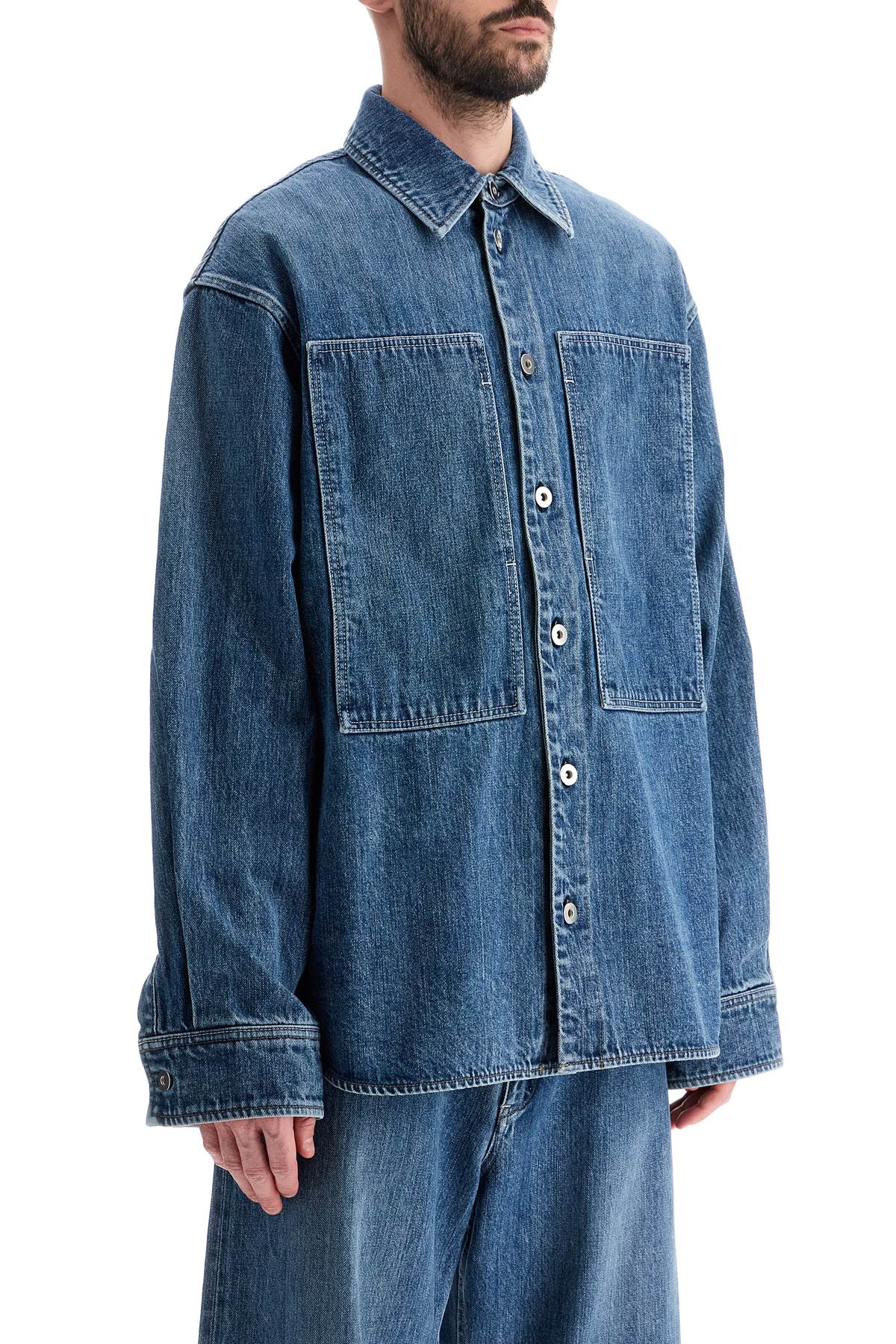 Shop Jil Sander Japanese Denim Overshirt For Men In Blue