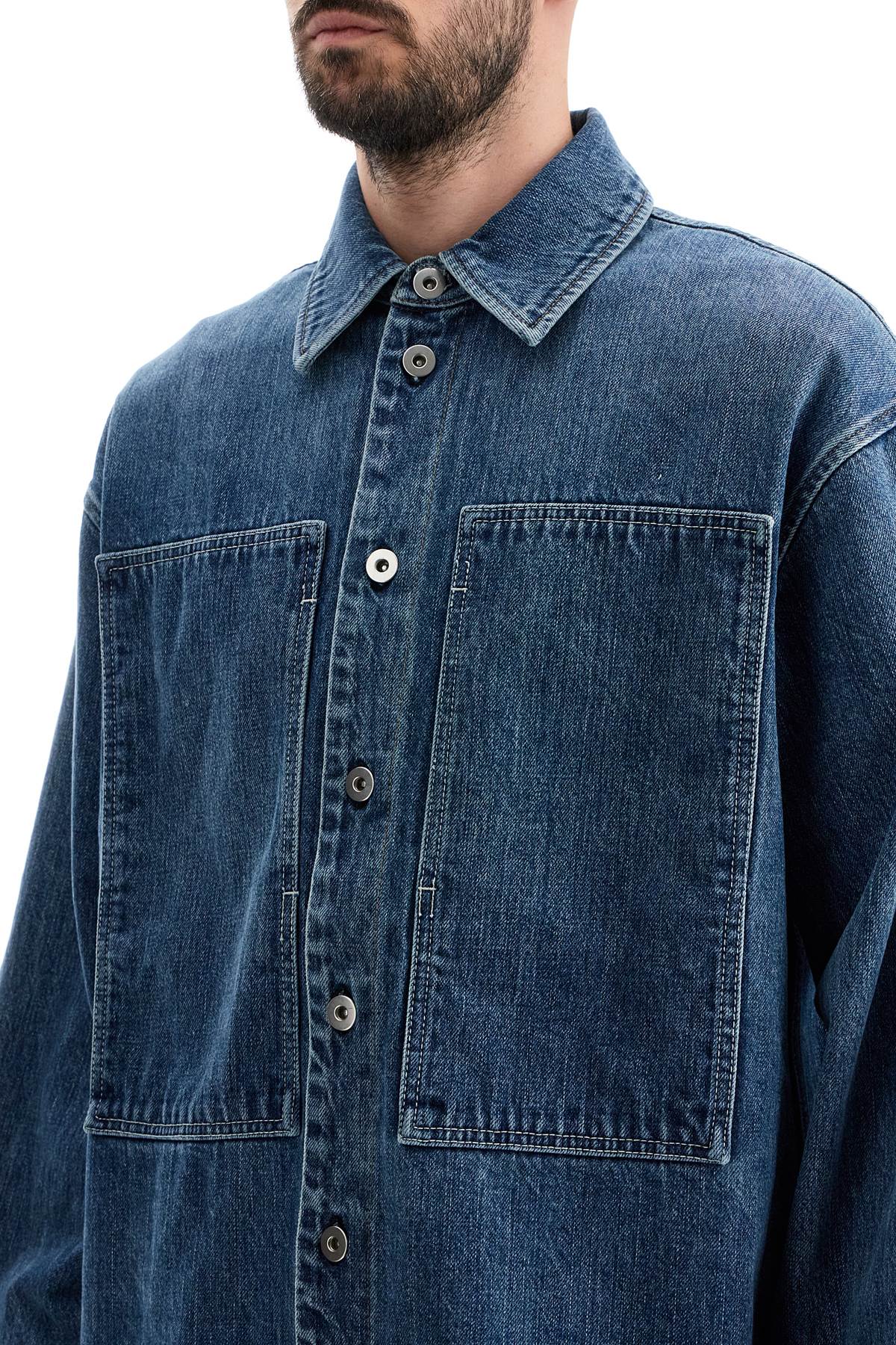 Shop Jil Sander Japanese Denim Overshirt For Men In Blue