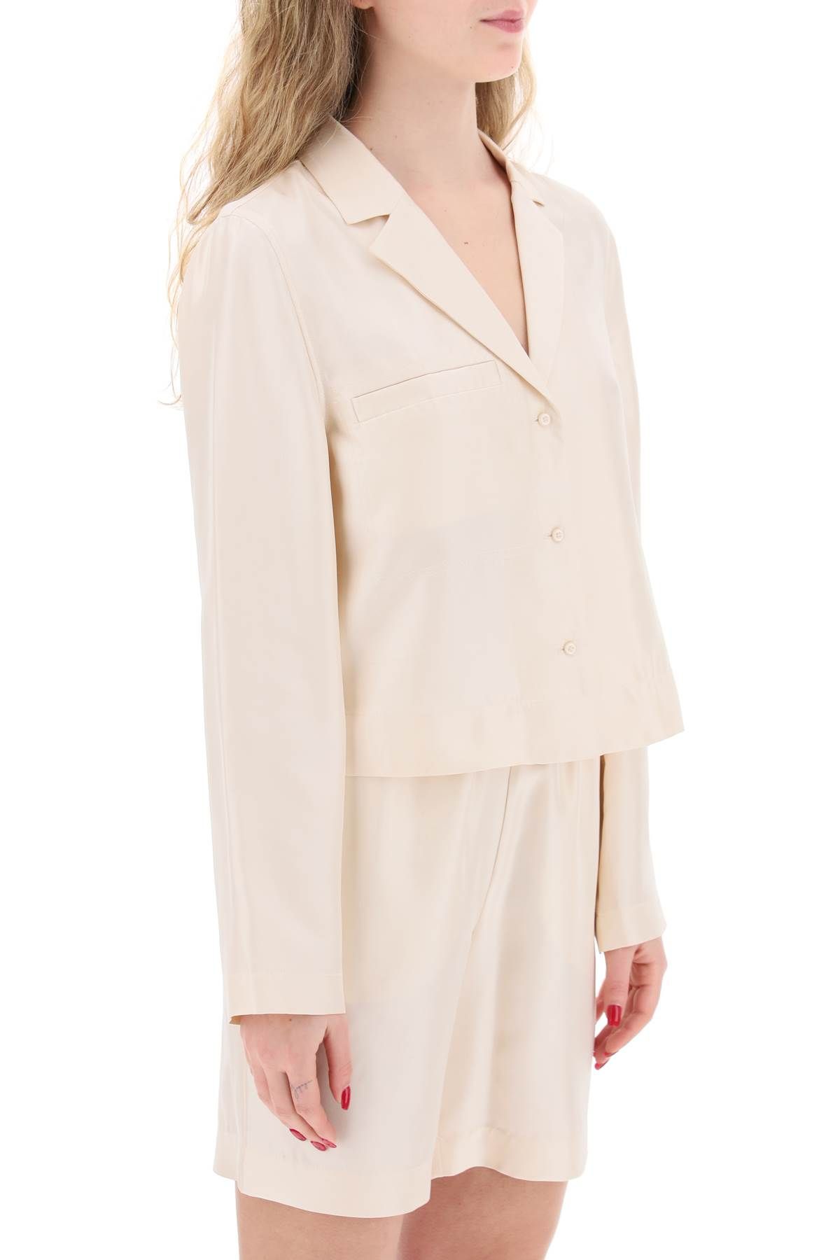 Shop Loulou Studio Silk Aloma Shirt In In Pink