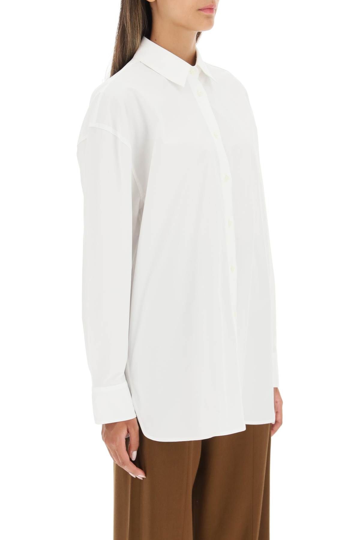 Shop Loulou Studio Espanto Oversized Cotton Shirt In White