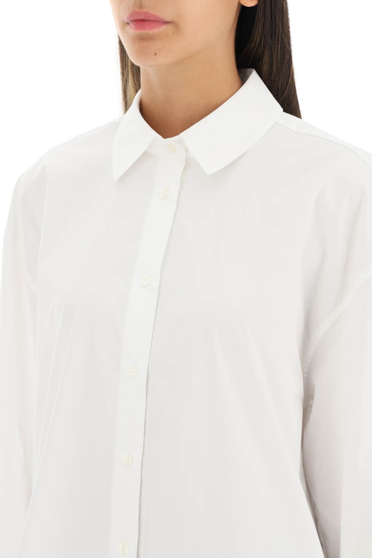 Shop Loulou Studio Espanto Oversized Cotton Shirt In White