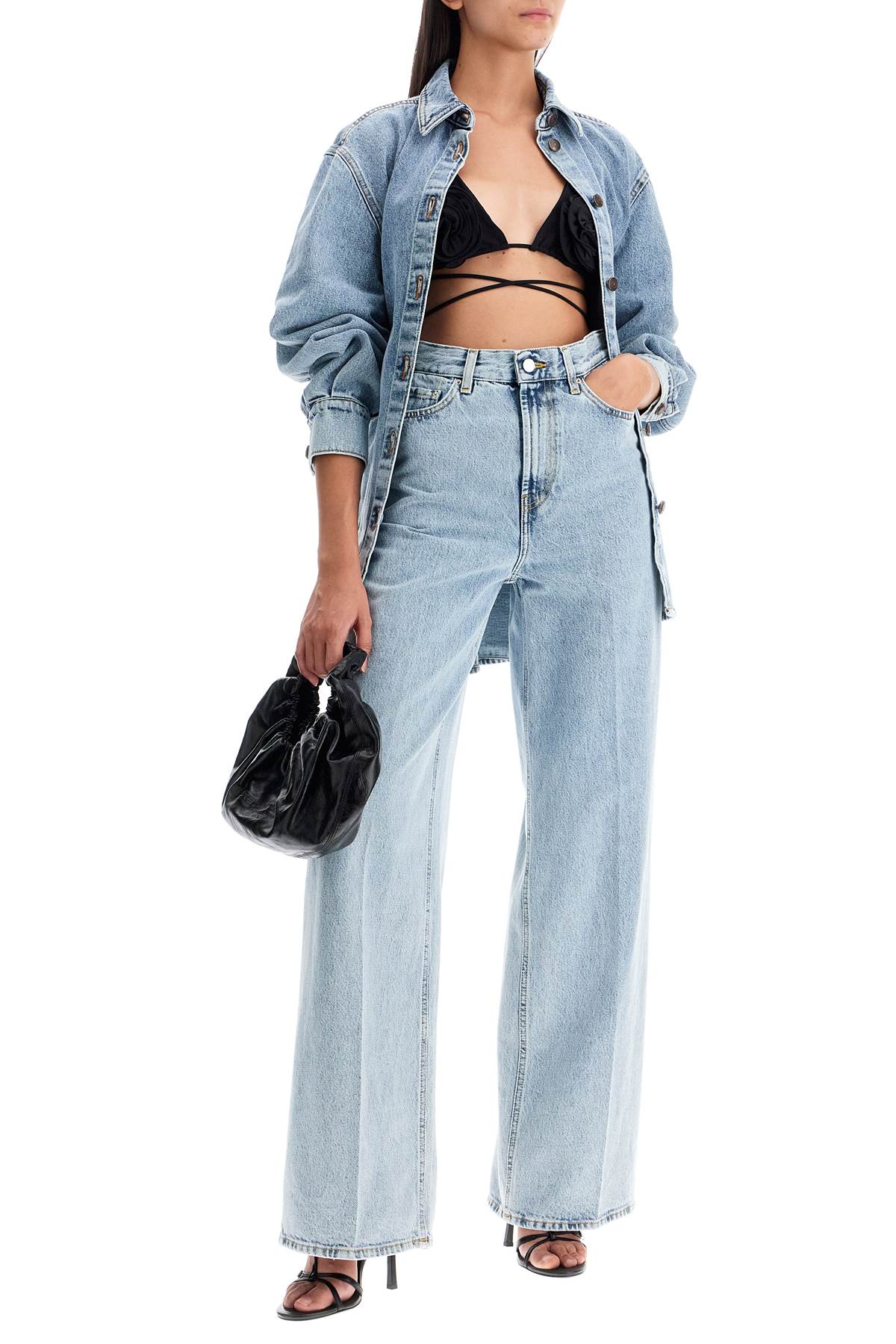 Shop Magda Butrym Denim Oversized Shirt For Women In Blue