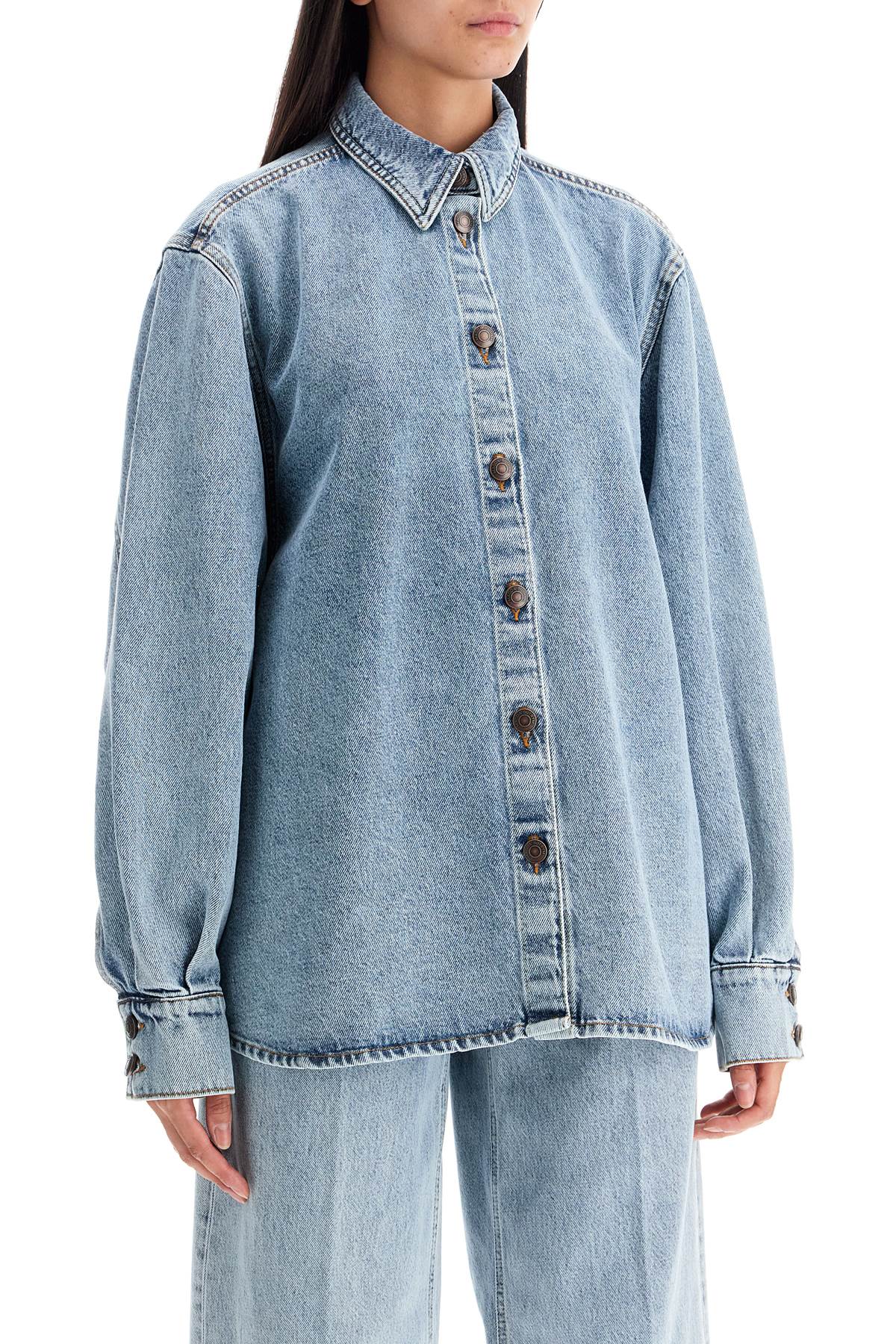 Shop Magda Butrym Denim Oversized Shirt For Women In Blue