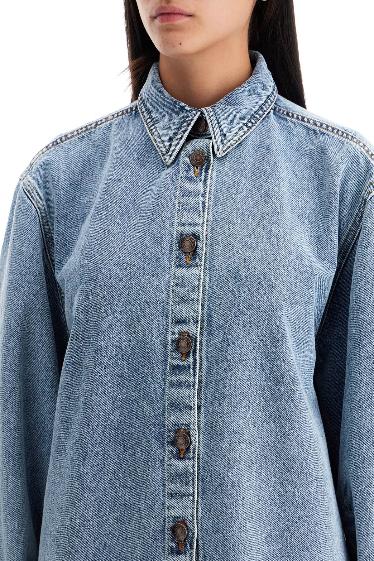 Shop Magda Butrym Denim Oversized Shirt For Women In Blue